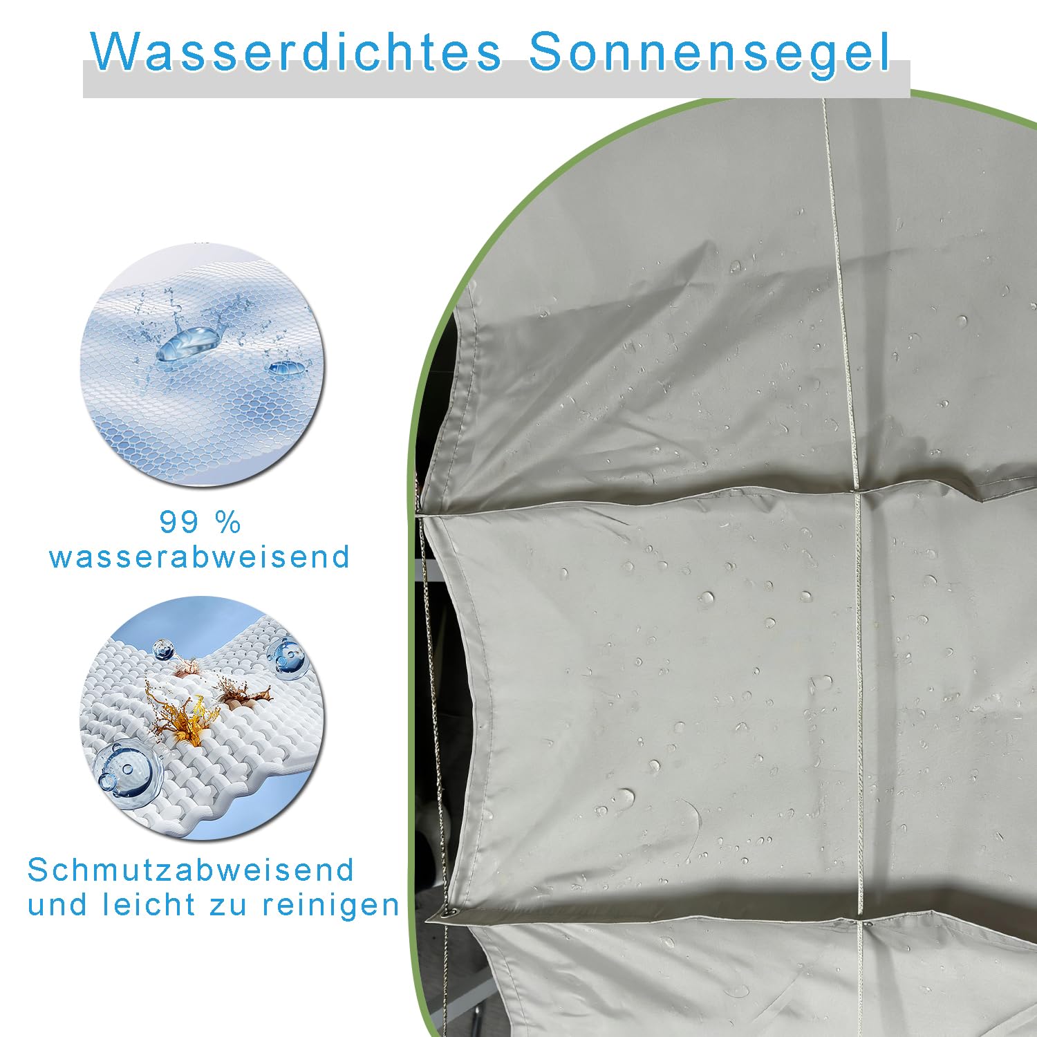 einziehbar sonnensegel 1.5x5m Verstellbar Sonnenschutz Terrasse Anpassung Multi 13 Farbe und Größe Geeignet für Außenbereiche wie Garten und Balkone,TerrasseHellgrau
