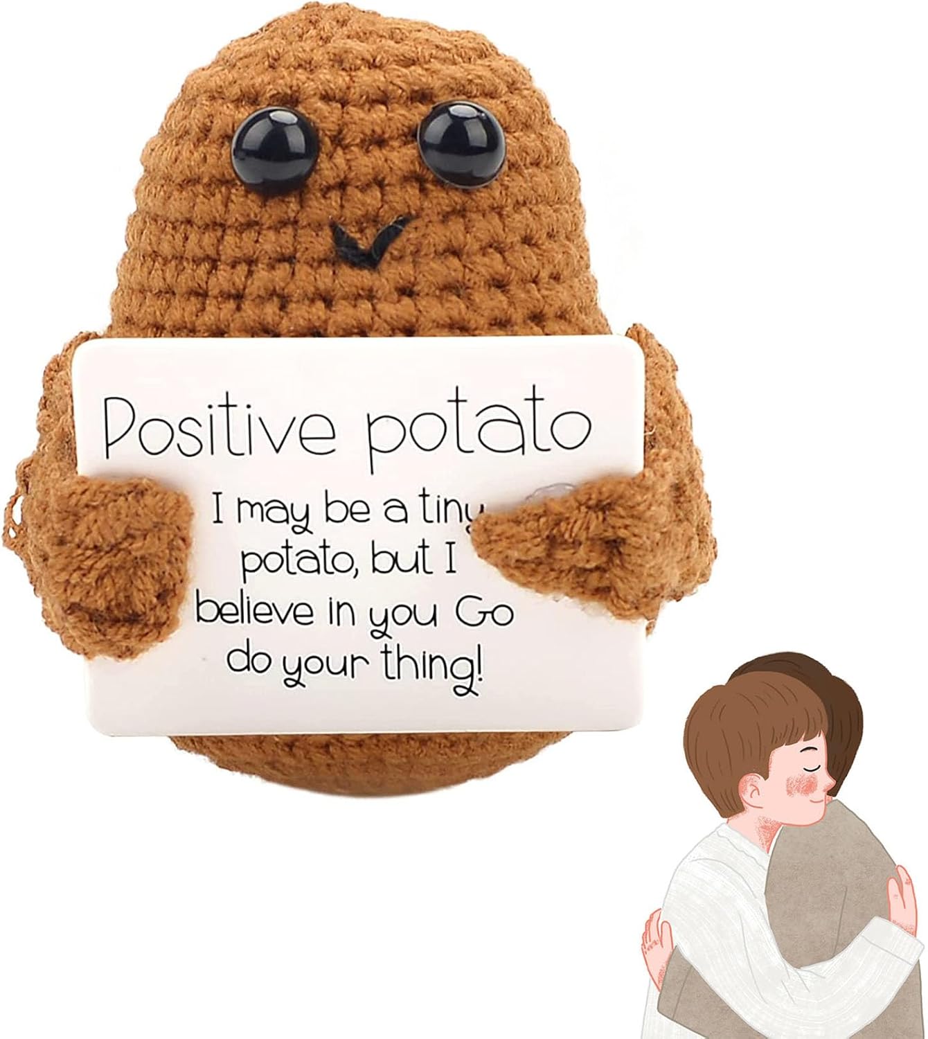 NHCDFA Positive Potato, Positive Potato Funny Wool Gifts, Mini Knitted