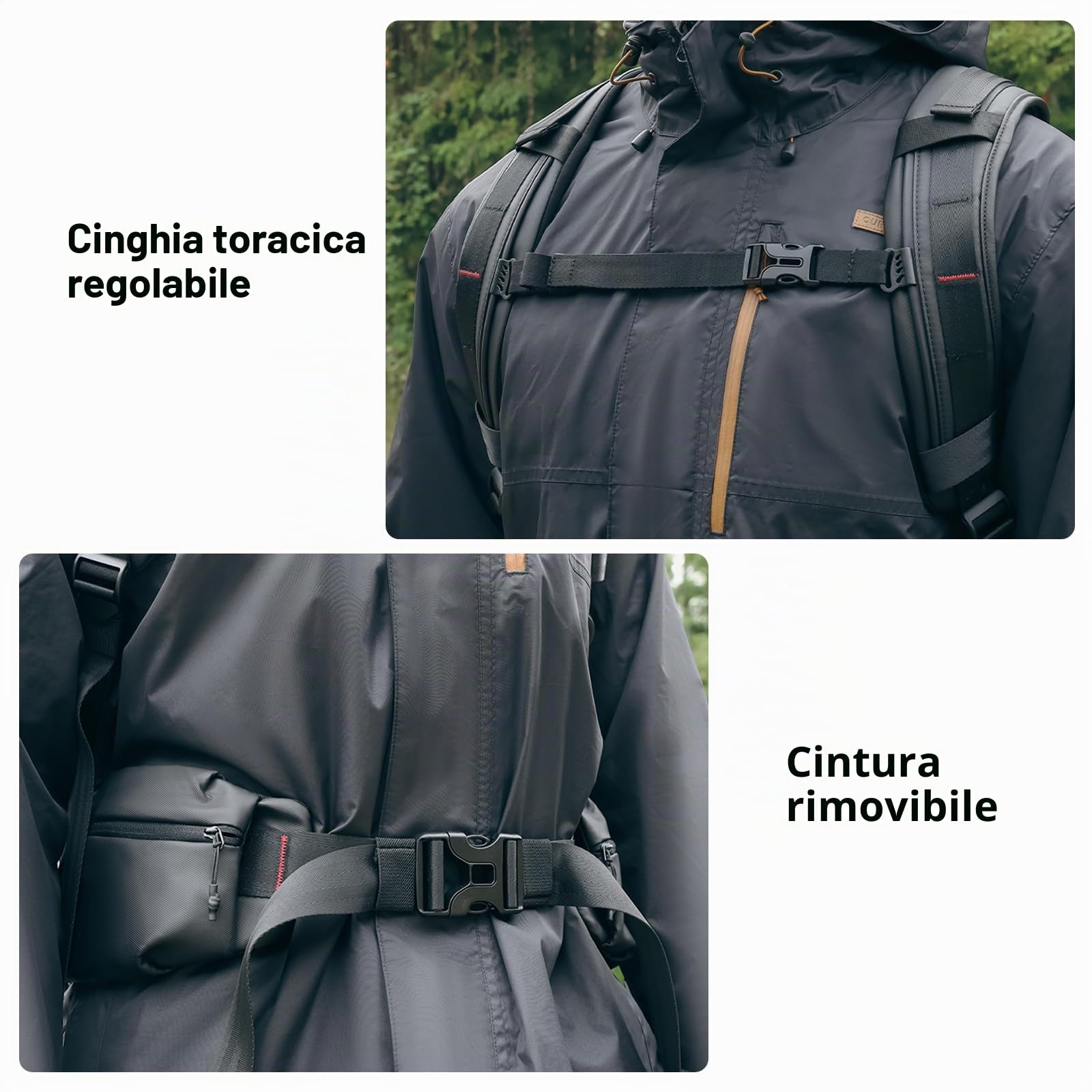 ULANZI BP10 Zaino per Fotocamera a Guscio Rigido, Borsa Professionale Impermeabile per Fotocamera per Drone Unisex Dslr Mirrorless Fotocamera Obiettivo Treppiede 17''-Laptop, Nero 35L