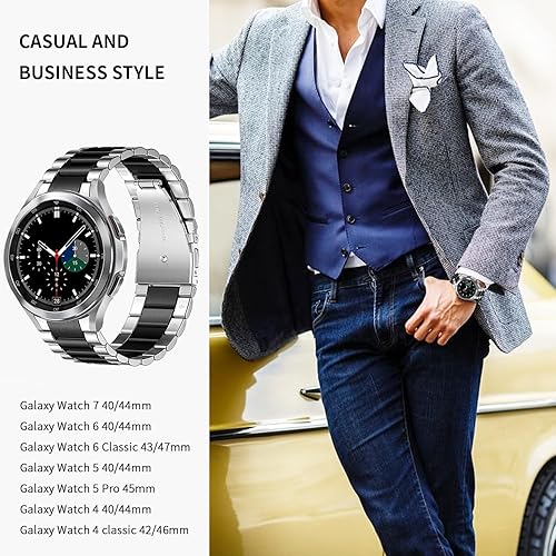 Vista 141 de GOLDTOLUCK No Gap Stainless Steel Band Compatible with Samsung Galaxy Watch 8 7 6 5 4 Classic FE Pro Ultra 40mm 44mm 46mm 43mm 47mm 45mm 42mm