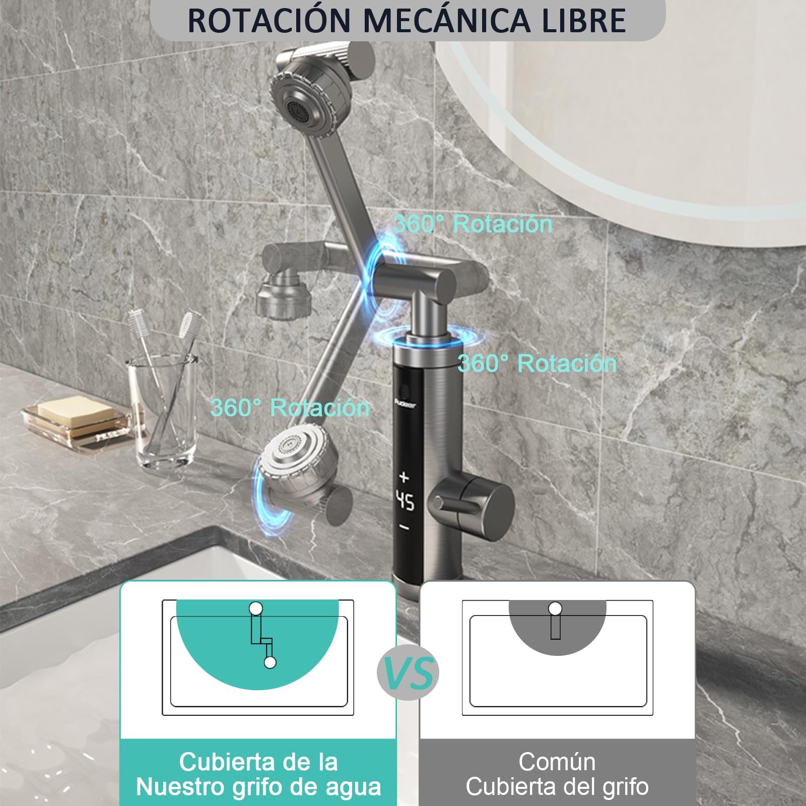 Grifo con calentador de agua 230 V (caño mecánico)