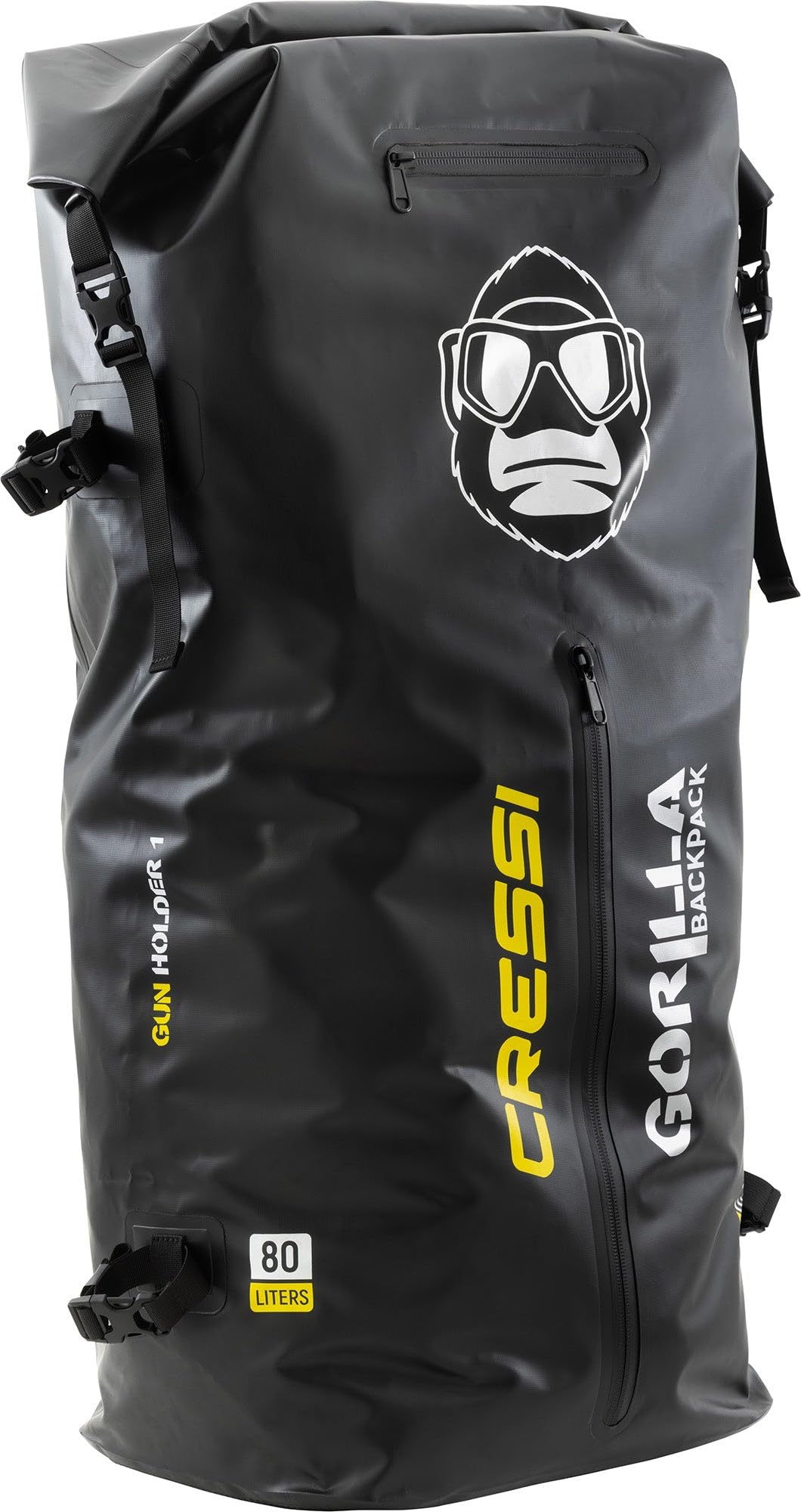 Cressi Gorilla Backpack - Borsa Zaino Unisex, Nero 90 L - Termosaldata Impermeabile Ideale per Attrezzature Acquatiche Subacquee, mantiene Asciutte le Superfici dove vengono Riposte o Trasportate