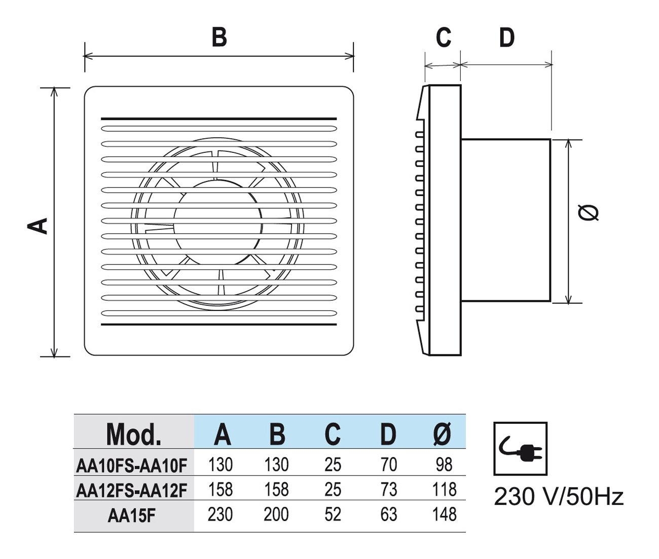 La ventilación aa12fs aspirador espiral con interruptor a tirante para Orificio diámetro 120 mm/5 "