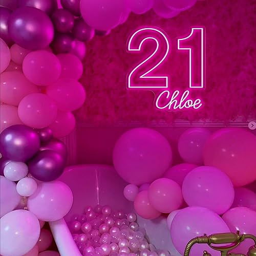 Miniatura 3 de Letrero de neón personalizado de feliz cumpleaños, letreros de neón personalizados para decoración de pared con control remoto de atenuación,