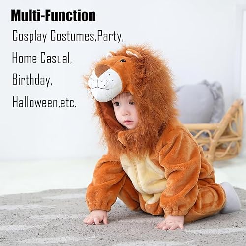 Miniatura 64 de Disfraz de bebé de Halloween para niños pequeños, rómper, mameluco para niños o niñas, ropa de animales, de 2 a 36 meses Pink Dinosaur