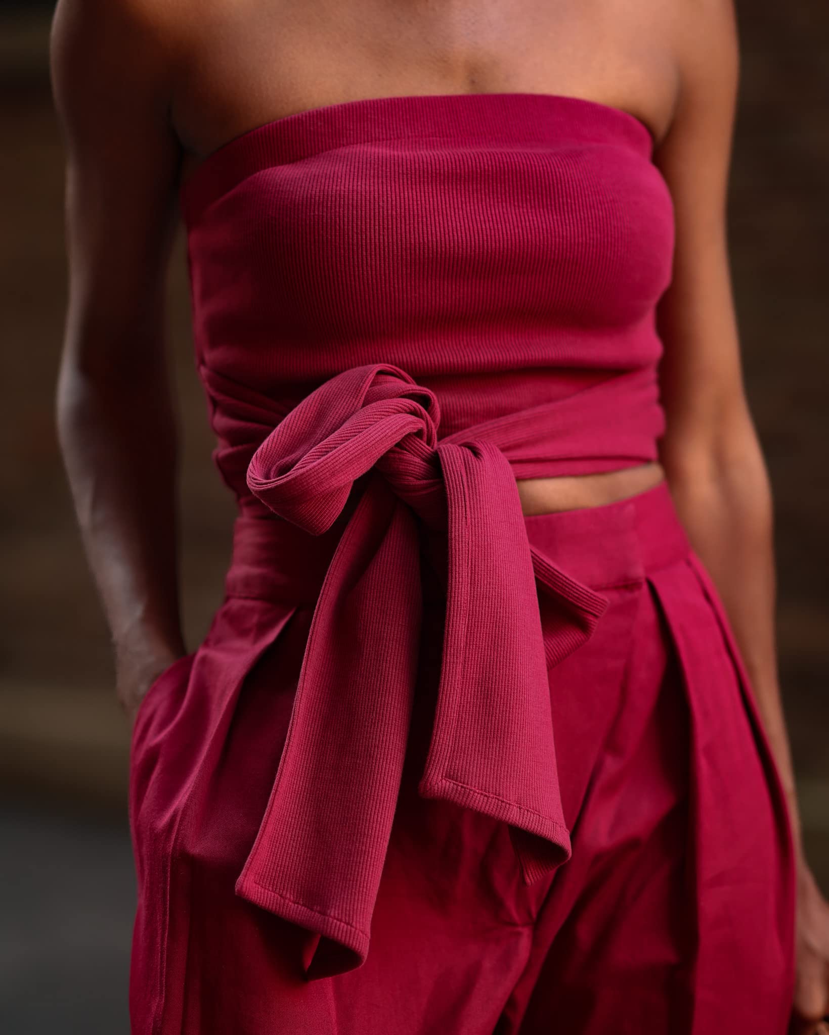 The Drop Women's Rhubarb Wrap Ribbed Top by @signedblake