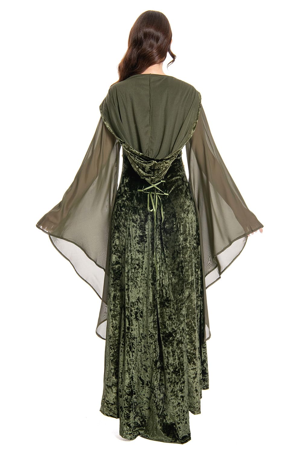 Costume da strega medievale rinascimentale, da donna, tradizionale, vittoriano, per Halloween e Carnevale