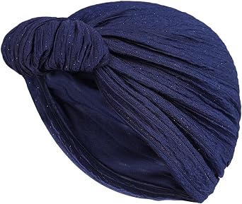 Silver Wire Cow Horn Headband Hat Knotted Headscarf Hat for Ladies