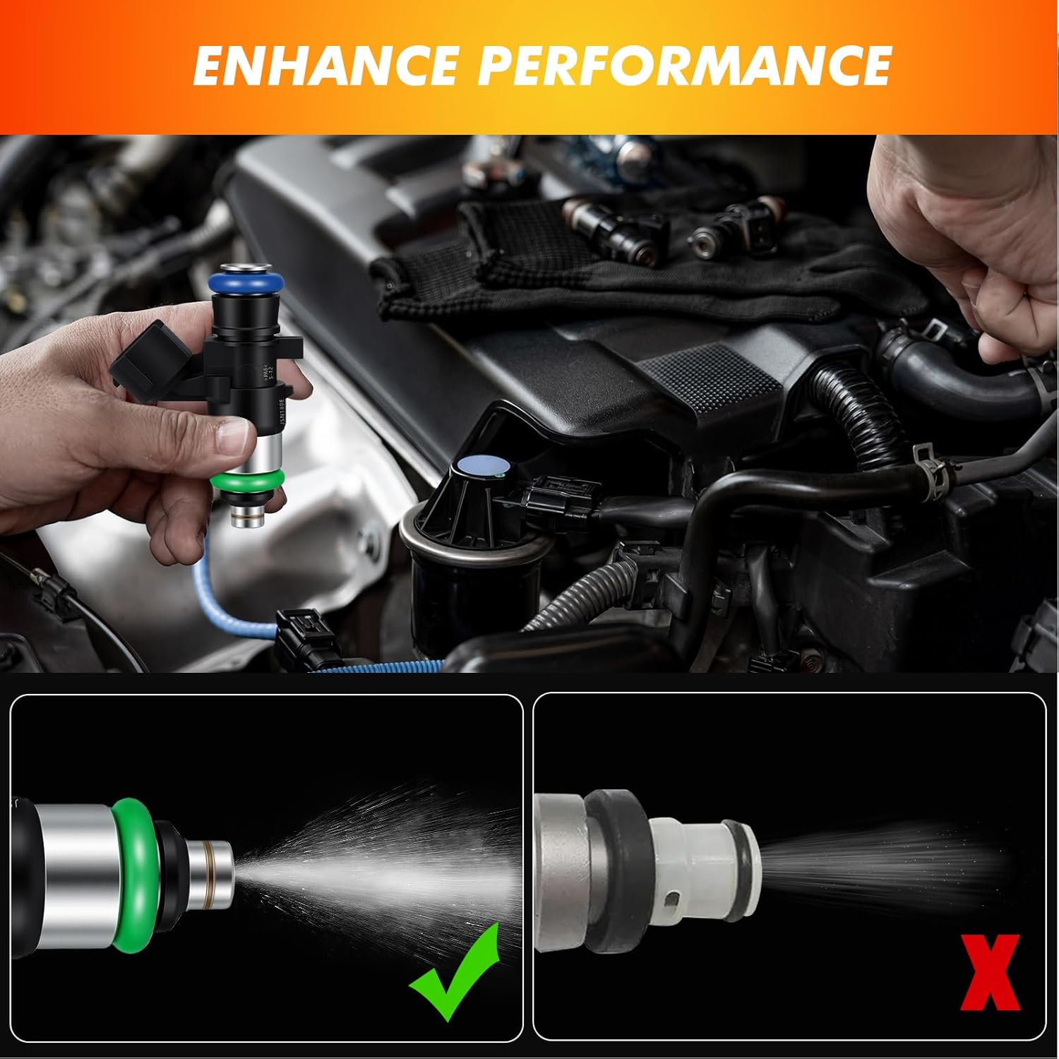 3PCS Fuel Injectors Compatible for Smart Fortwo 1.0L 2008-2015 JSN180E Nikki EAT307, Mercedes-Benz, Mitsubishi 1465A129, Replace 1320780223