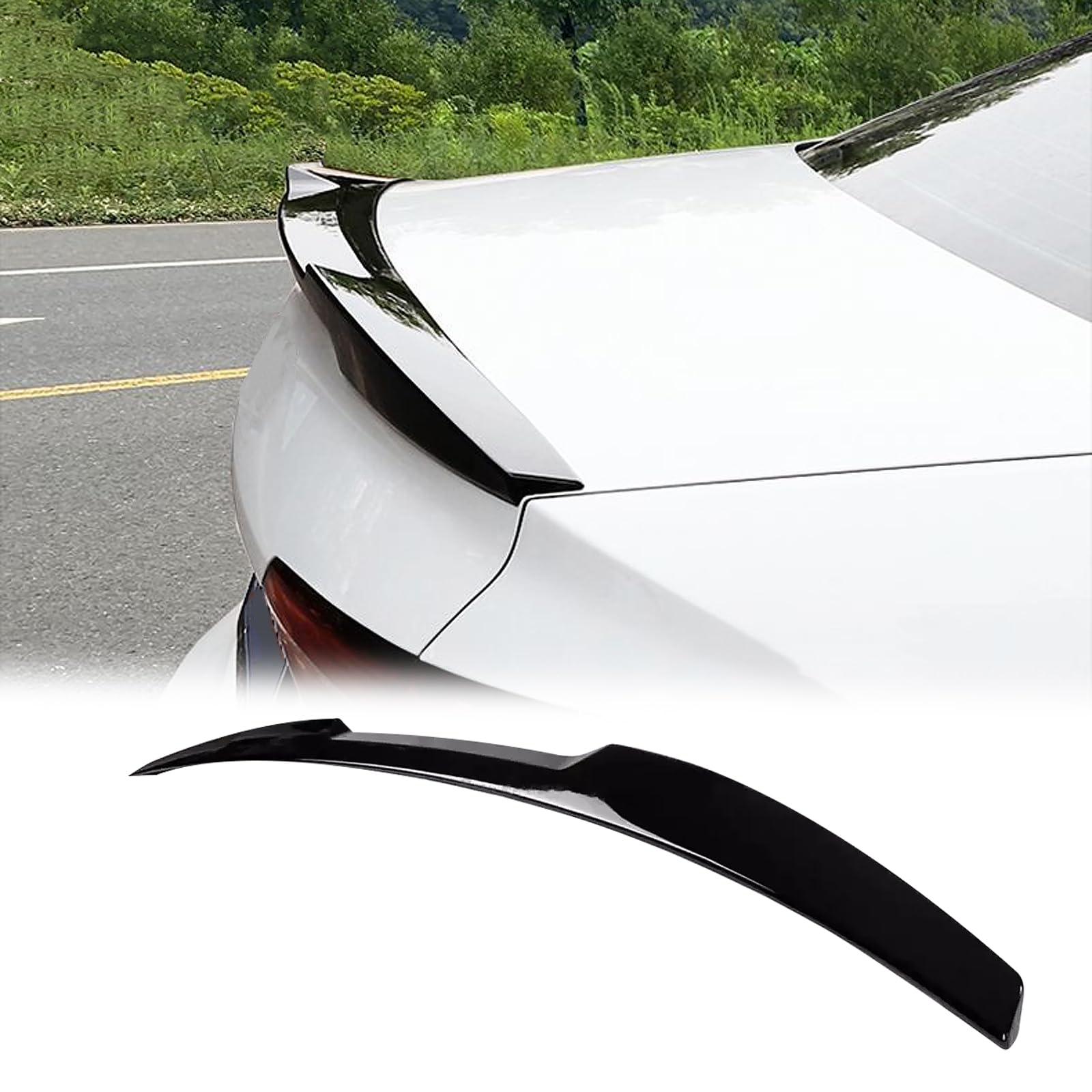 Rear Spoiler Wing Compatible with 2024 2023 2022 2021 Audi A3 S3 RS3 Trunk Spoiler Wing Lid Spliter Rear Trunk Lip(Gloss Black)