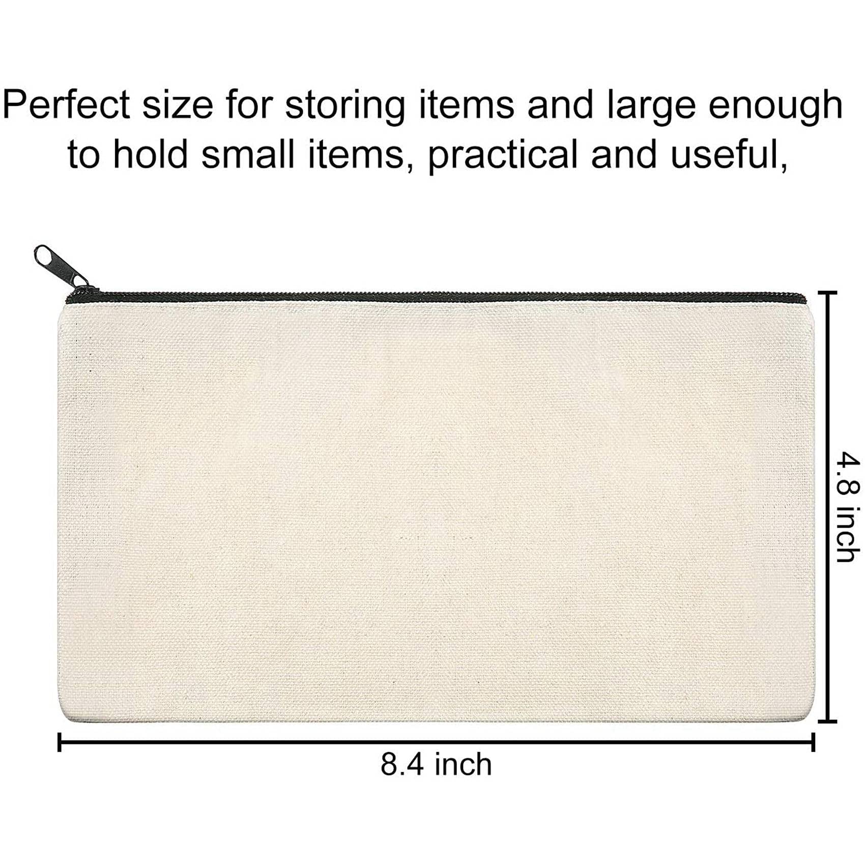 80 bolsas de lona con cremallera para lápices, bolsa de cosméticos en , bolsa de manualidades, 40 piezas beige y 40 piezas negras, Beige y negro, moderno