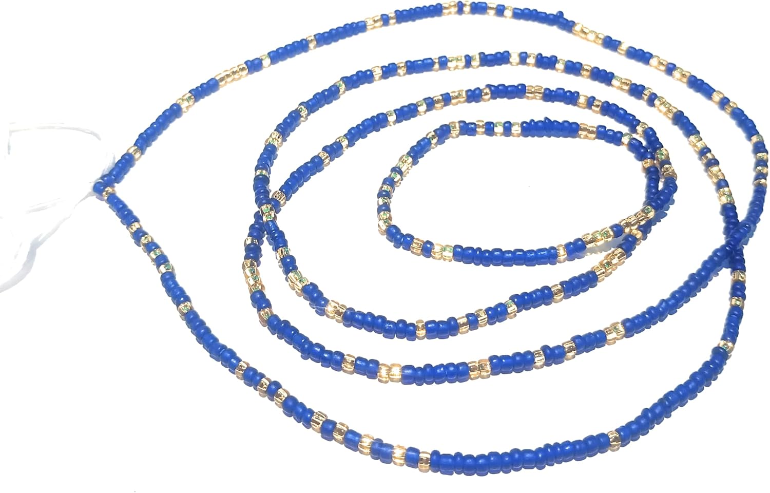 Multicolor Gold Waist Beads, 44-Inch Tie-On Strand, Variety of Color Choices
