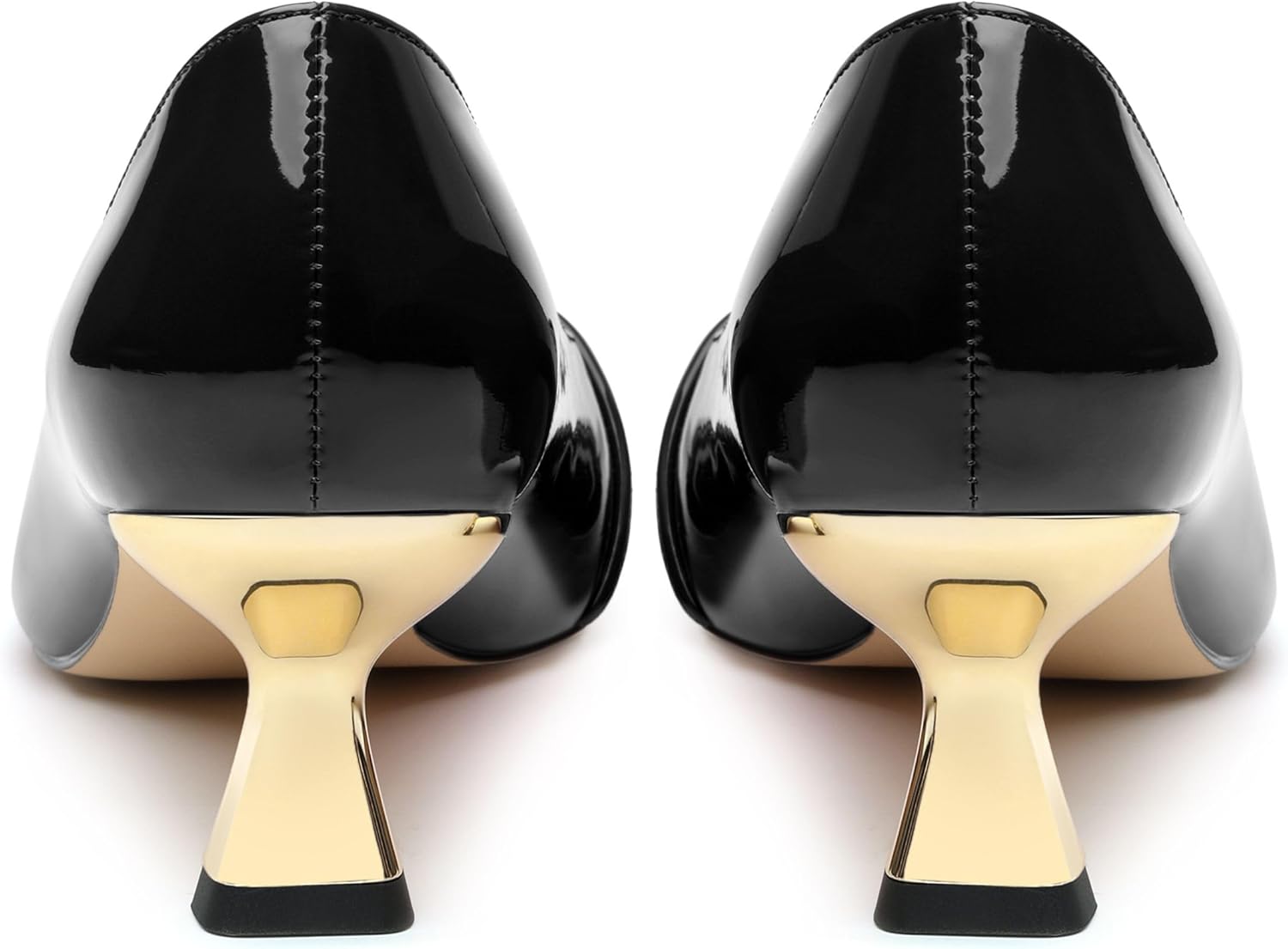 Women's Kitten Heels Square Toe Low Heel Pumps Closed Toe Patent Slip On Pumps Womens Work Dress Office Wedding Party Shoes 2 Inch - Image 6