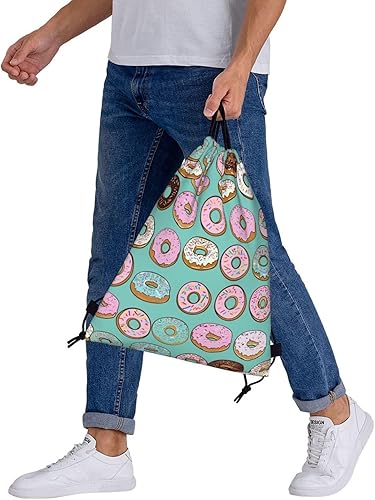 Miniatura 7 de Varios deliciosos donas unisex con cordón mochila bolsa de deporte gimnasio viaje Sackpack, Varias rosquillas deliciosas, Mochilas Tradicionales