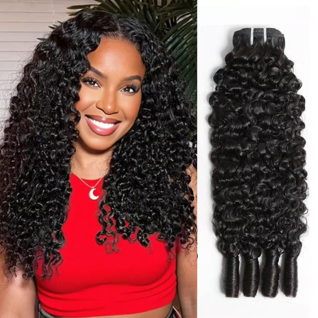 Burmese Curly Bundles Human Hair 18 Inch Human Hair 1 Bundles 100% Unprocessed Quick Weave 3c4a Real Human Hair Extensions Natural Black