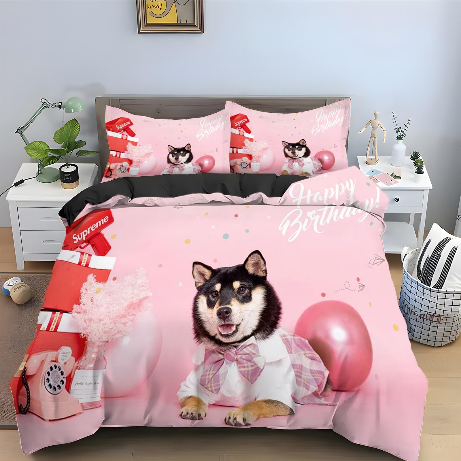 Linge de lit chiot 90x190 microfibre douce anti-glissement avec zip