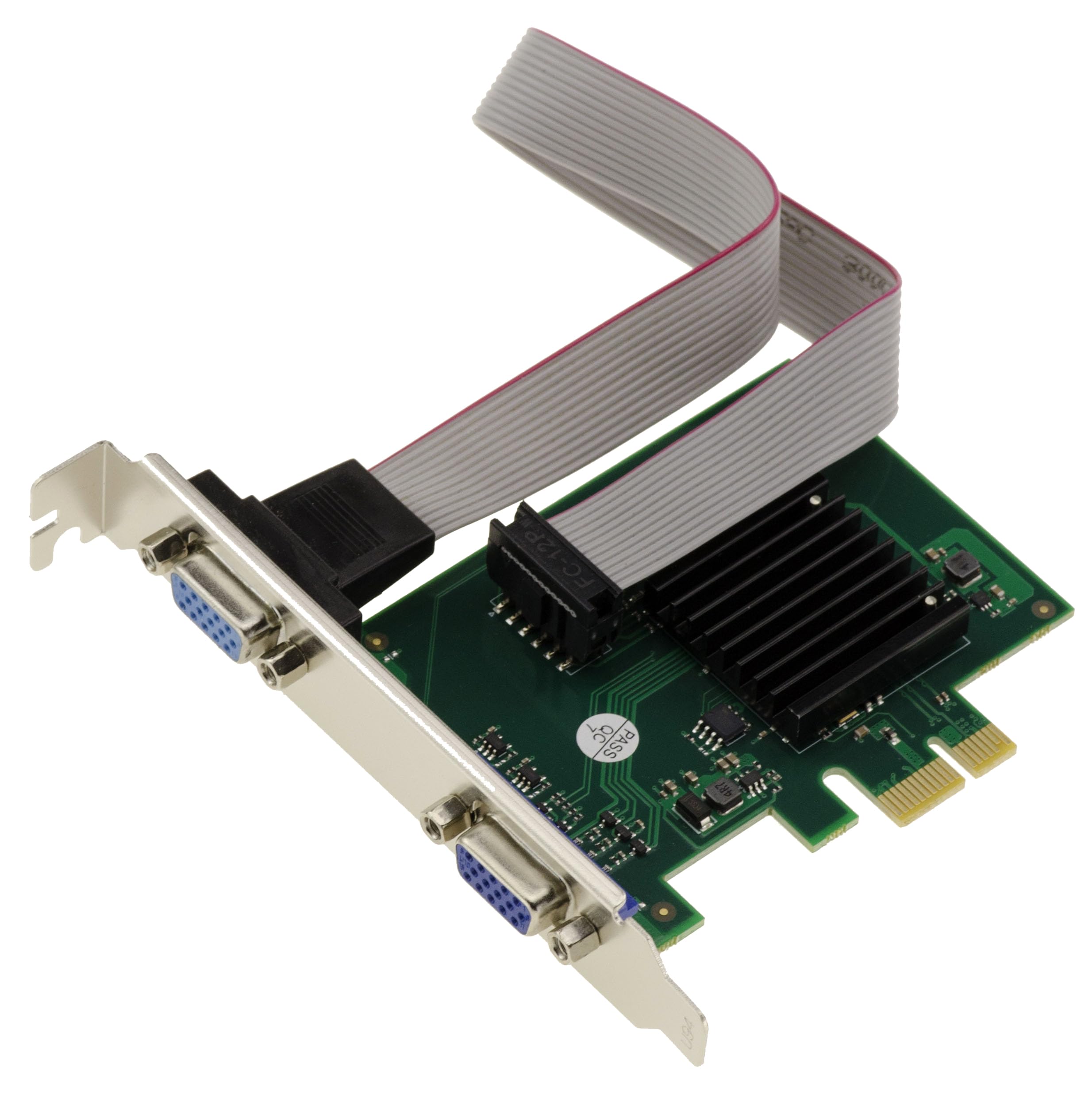 KALEA-INFORMATIQUE 2 Port VGA 1080p Graphics Card on PCIe x1 Port with Silicon Motion SM750 Chipset