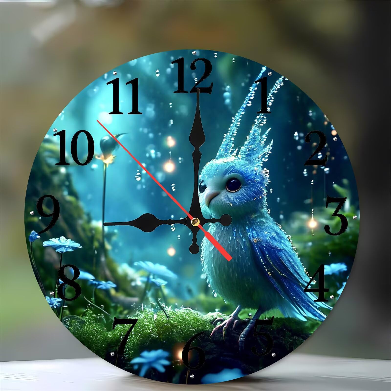 Horloge murale chambre sans tic-tac grand format 35 cm bois calme