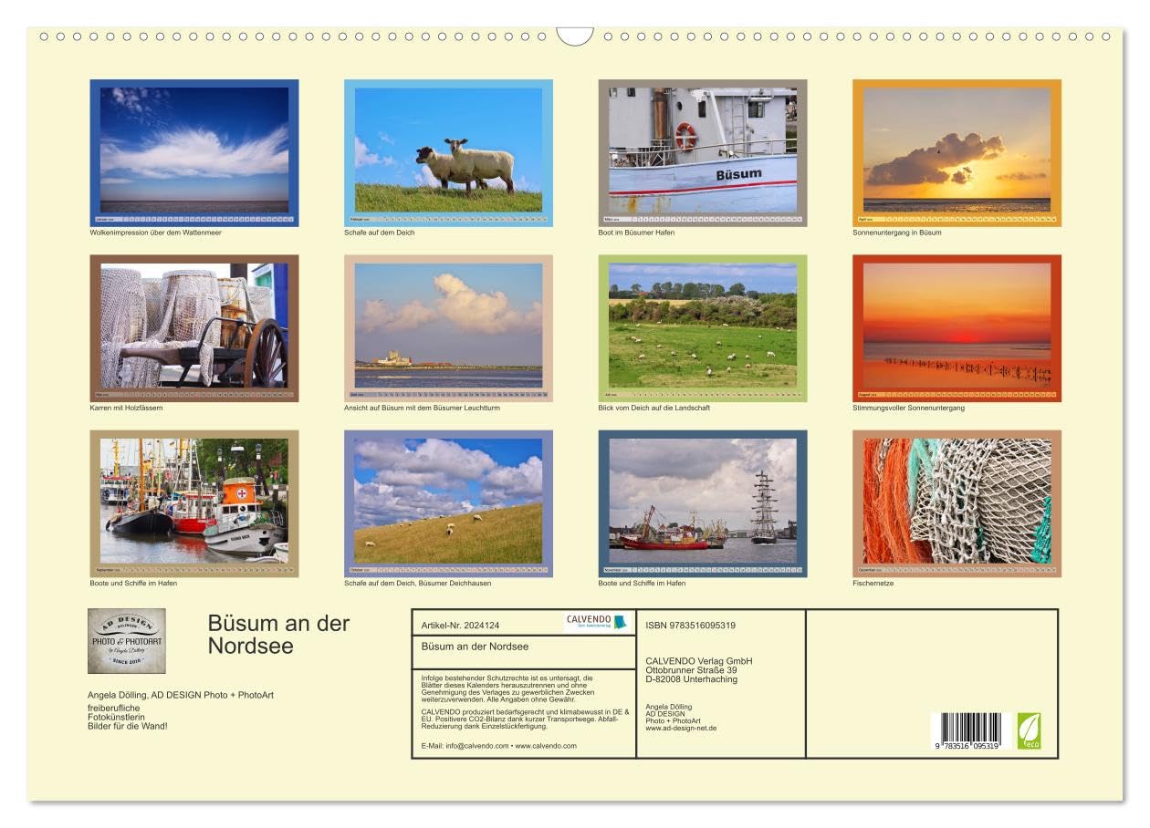 Büsum an der Nordsee (Wandkalender 2026 DIN A2 quer), CALVENDO Monatskalender: Fotografische Impressionen eines Sommers in Büsum. (CALVENDO Orte)