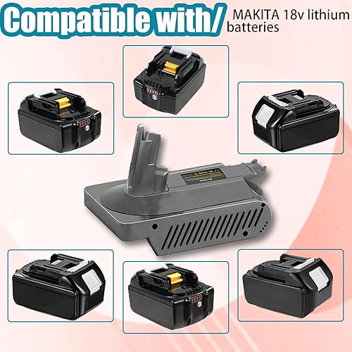 Miniatura 4 de UNIKI Adaptador de repuesto V10 para Dyson compatible con batería de litio Makita de 18 V para Dyson Cyclone V10 Animal V10 Total Clean SV12
