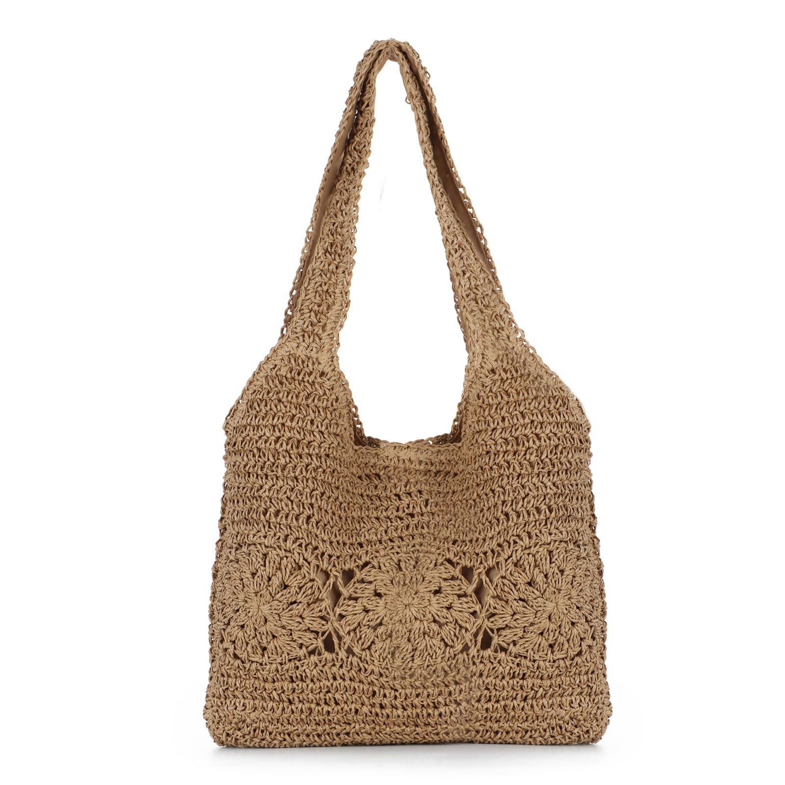 Bolso Tote de Paja para Mujer Grande Verano Playa Tejido Bolso Bandolera para Viajes Vacaciones