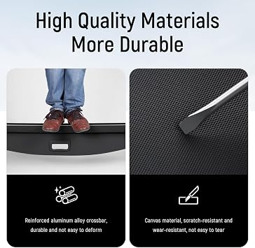 Cargo Cover Compatible with Toyota RAV4 2025 2024 2023 2022 2021 2020 2019 Hybrid, Prime (PHEV) Accessories Canvas Texture Retractable Trunk Cover Security Shield Luggage Privacy (Canvas)