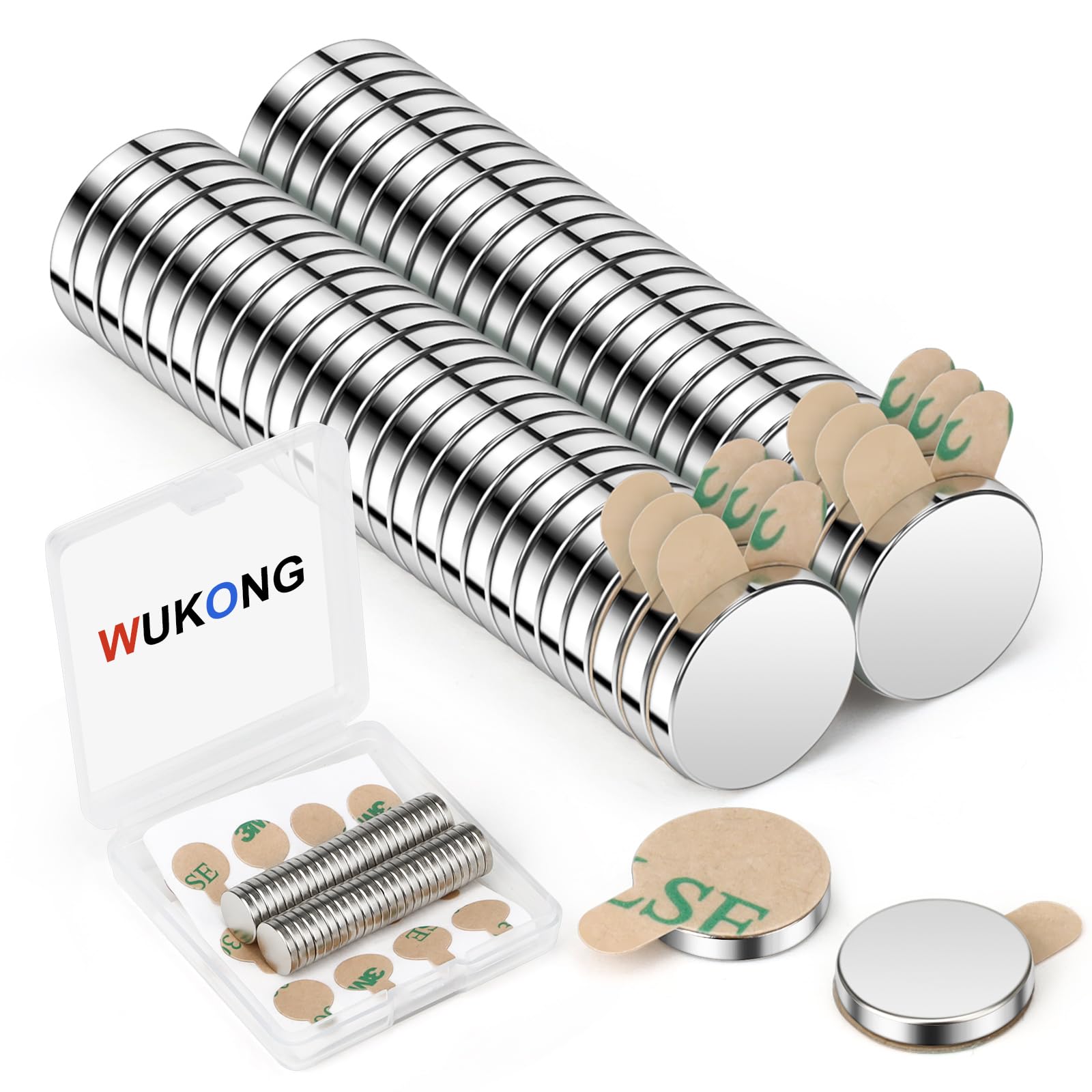Wukong 10×2mm Imanes Neodimio Imanes Pequeños, 50 Piezas Imanes Potentes Imanes Adhesivos, Imanes Pizarra Magnetic, Imanes Nevera para Pizarras Blancas, Oficinas y Tablones de Anuncios