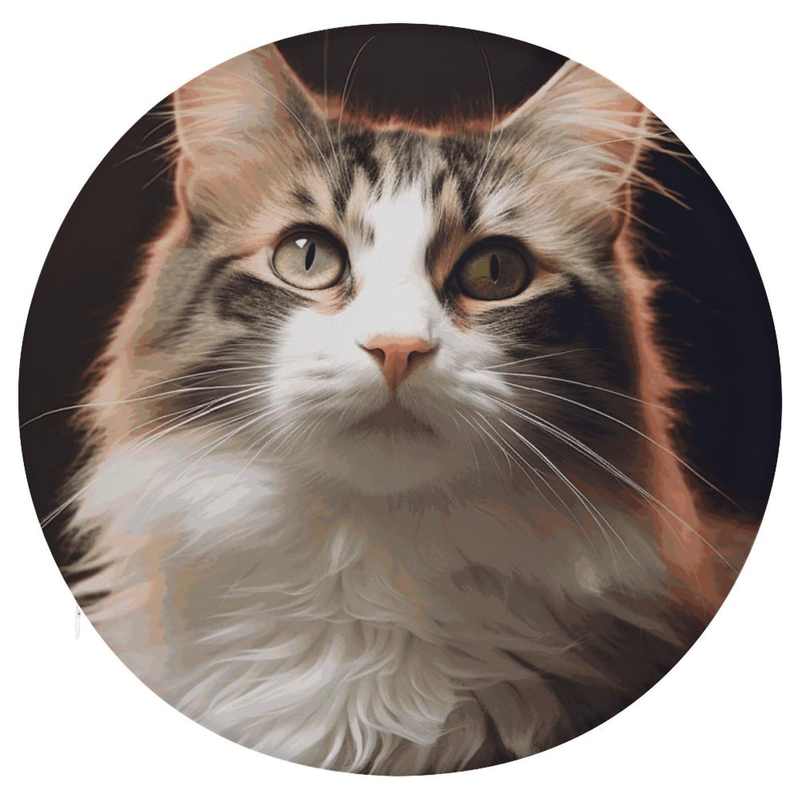 FekiLoot Cat Seat Cushion Comfort Memory Foam Seat Cushion Chair Pad Soft Round Stool Cushion Chair Cushion Removable Washable Cover for Home Office Outdoor Bistro 15.35 Inch