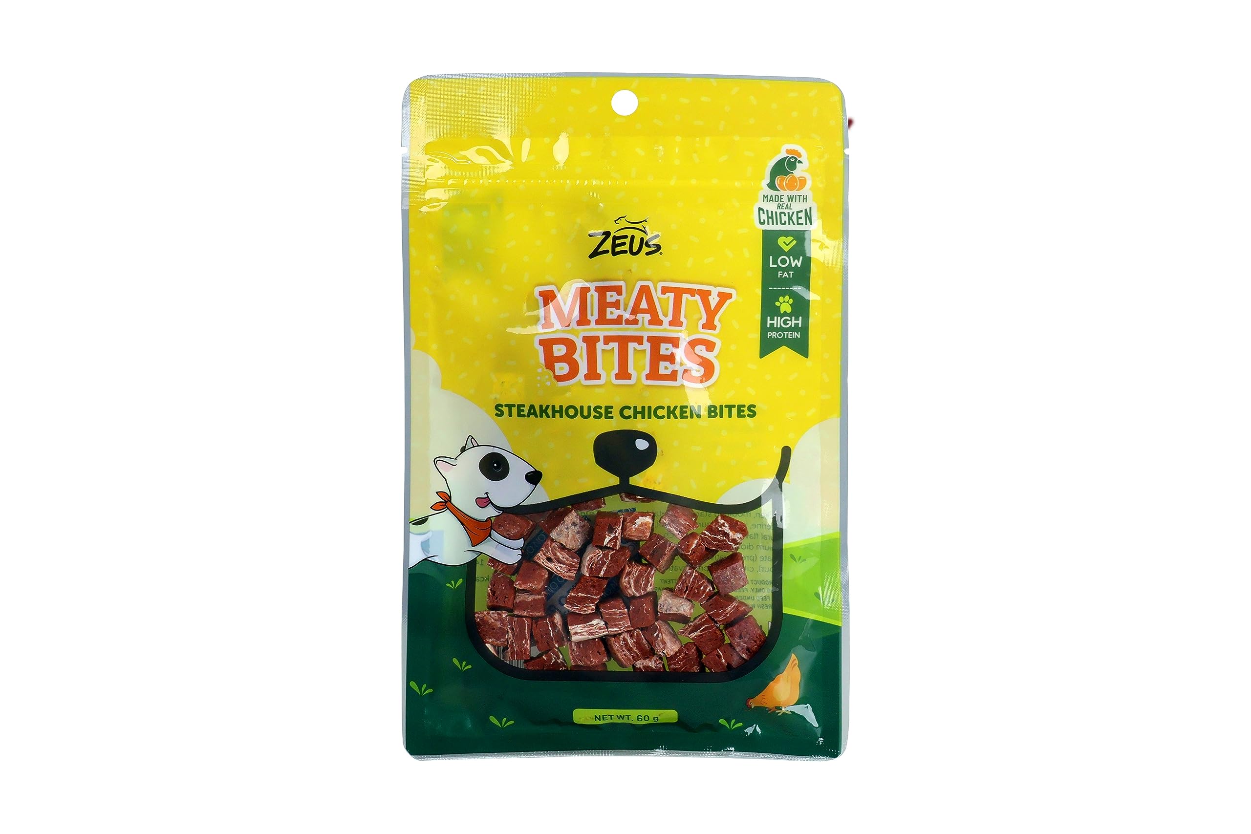 Zeus Meaty Bites Steakhouse Chicken Bites Size Treats, Easy to Digest Dog Treat That Can Be Fed as Snacks, Food Toppers, Or During Training (B0CDGYVHMN) Amazon Price History, Amazon Price Tracker