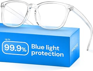 Gaoye Transparent, Clear Blue Light Glasses for Computer & Gaming - Anti UV Ray Lenses, Scratch-Resistant & Comfort Fit
