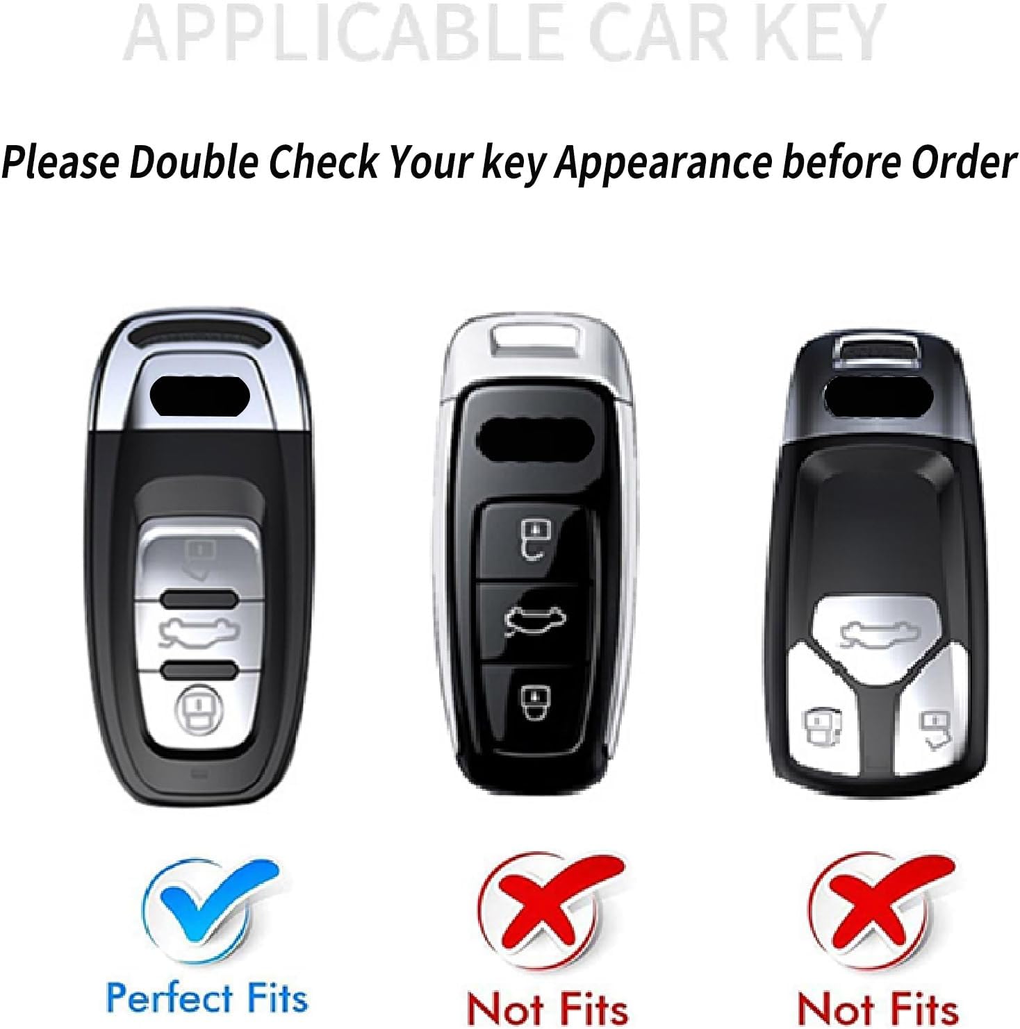 for Audi Key Fob Cover Case,Genuine Leather 360 Degree Full Protection Key Shell Key Case Compatible with Audi R8 Q5 Q7 S3 S4 S5 S6 S7 S8 SQ5 RS5 RS7 A4 A5 A6 A7 A8 Keyless Entry