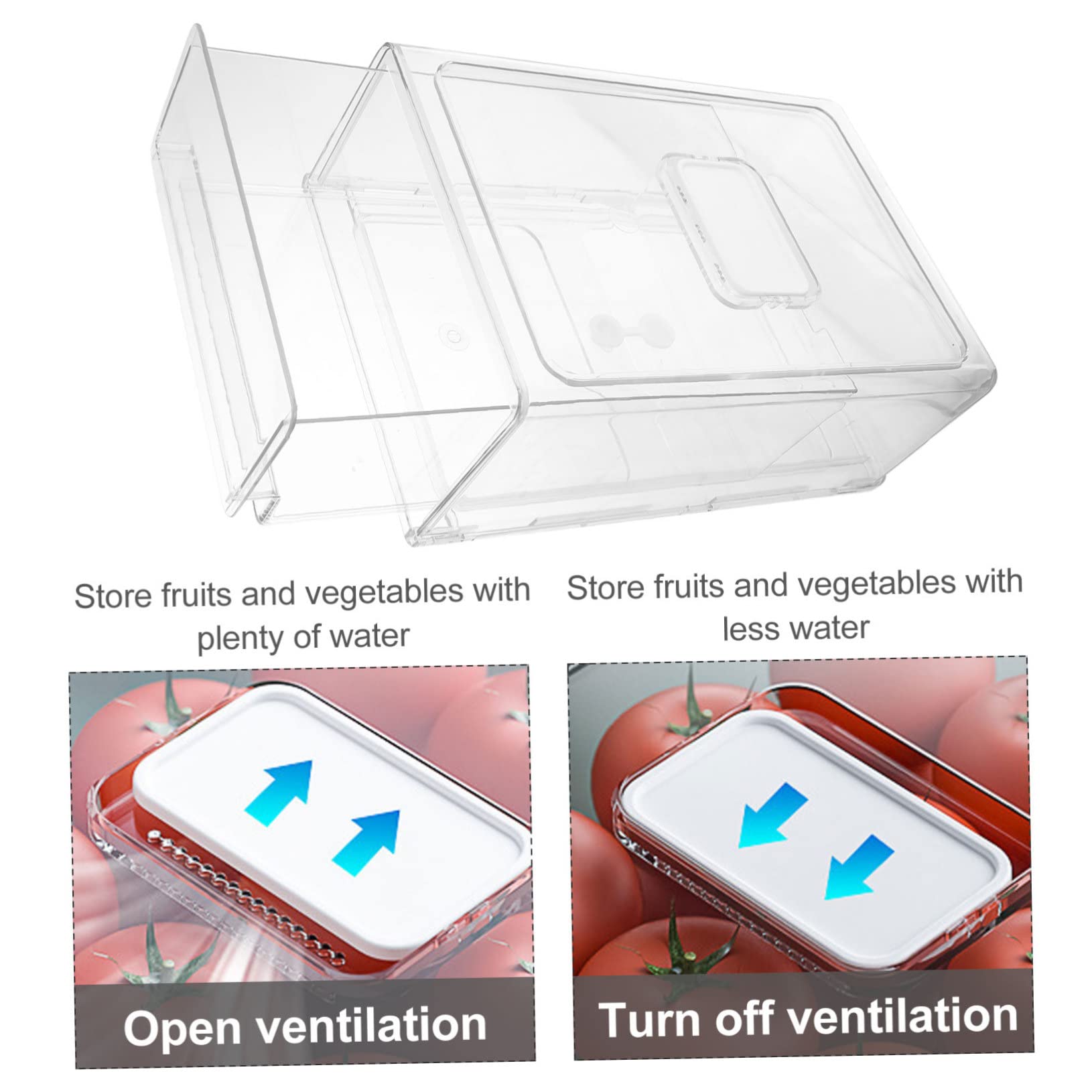 Ipetboom Contenitore Organizer per Frigorifero Scatola Stoccaggio Cassetto Impilabile Organizzazione per Alimenti Design Trasparente e Antiscivolo per Cucina e Congelatore