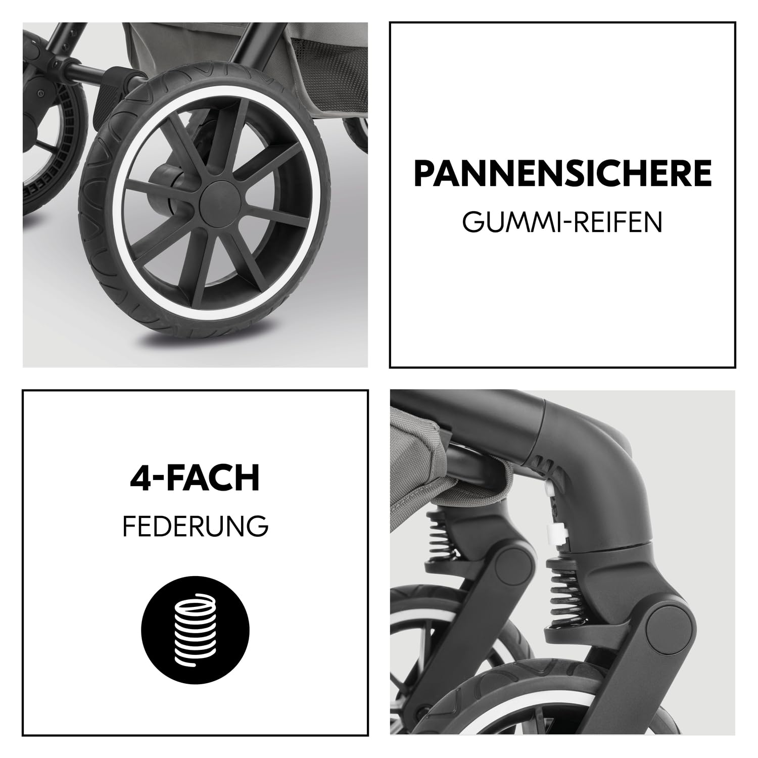 Hauck Move N Care Set 2 in 1 Kombikinderwagen ab Geburt bis 22 kg Babywanne Wendbarer Buggy UPF 50+ XL Korb