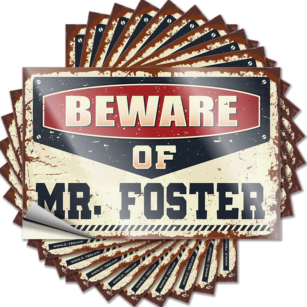 Tattoos Stuff for Teens Microfiber Spring Hat Beware of Mr. Foster - Scratch Resistant Stickers(8X12CM)