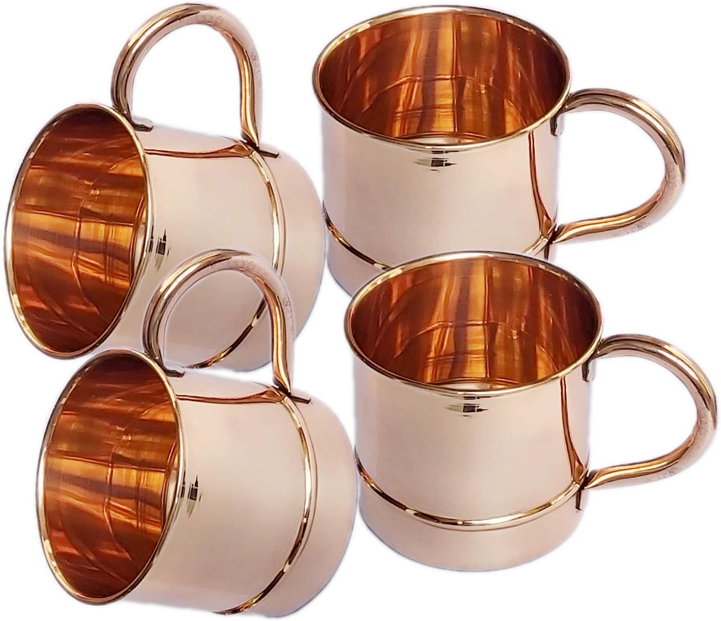PARIJAT HANDICRAFT Set of 4 Copper Mini Moscow Mule Shot Mug Authentic and Solid Copper Moscow Mule mugs cups glasses Capacity-10 Ounce