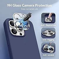 Vista 249 de GONEZ Funda de silicona para iPhone 15 Pro Max, compatible con Magsafe, protector de cámara + protector de pantalla, forro de microfibra suave Negro