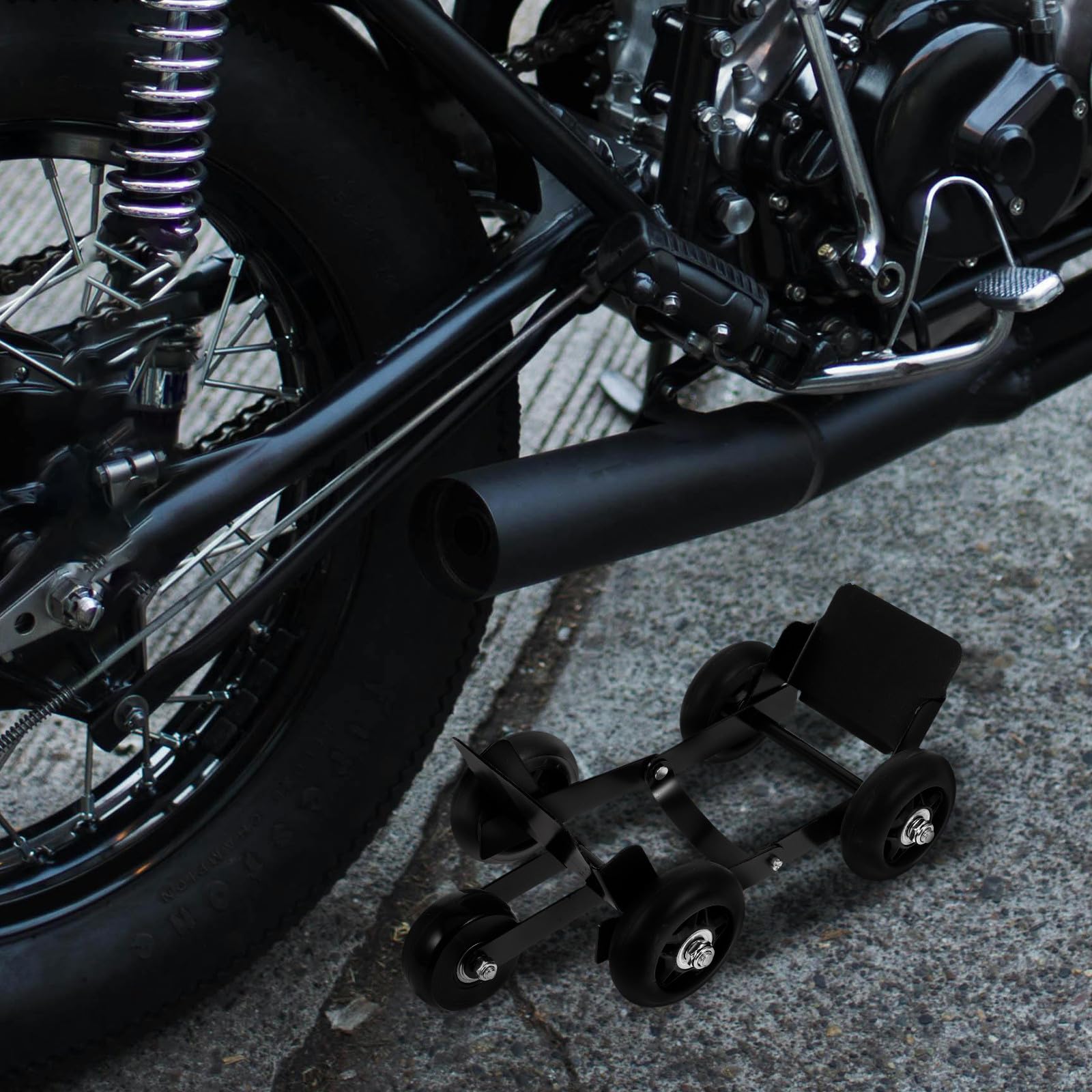 SOIMISS Outil de Déplacement de Roue Moto en Métal Noir, Facile à Installer, pour Déplacer la Moto Après Crevaison, Accessoire Indispensable pour Motards et Couleur Aléatoire