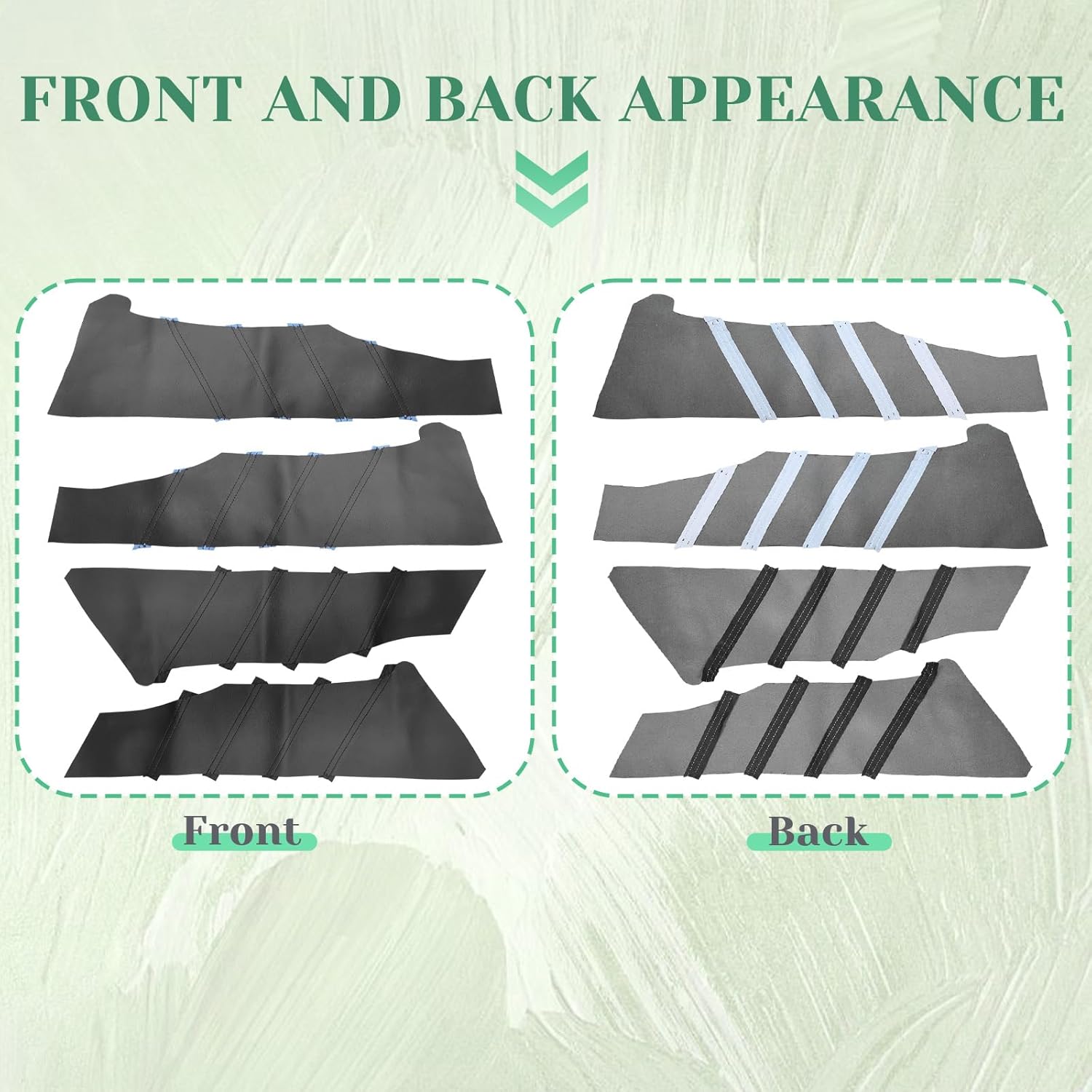 4PCS Door Panel Cover Compatible with Honda Civic 2004-2009 Front and Back Vinyl Leather Insert Cards Protector Trim Black (Only Leather Part)