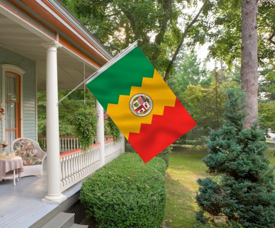 City of Los Angeles Flag 6X10Ft, Founded 1781 Flags,CIty Banner, Men Women Banner,Vibrant Colors, Double Stitched with 2 Brass Grommets, Bar Garden Street Decoration, GYM, Office Decor,Indoor Outdoor Use,Gifts. (6x10ft)
