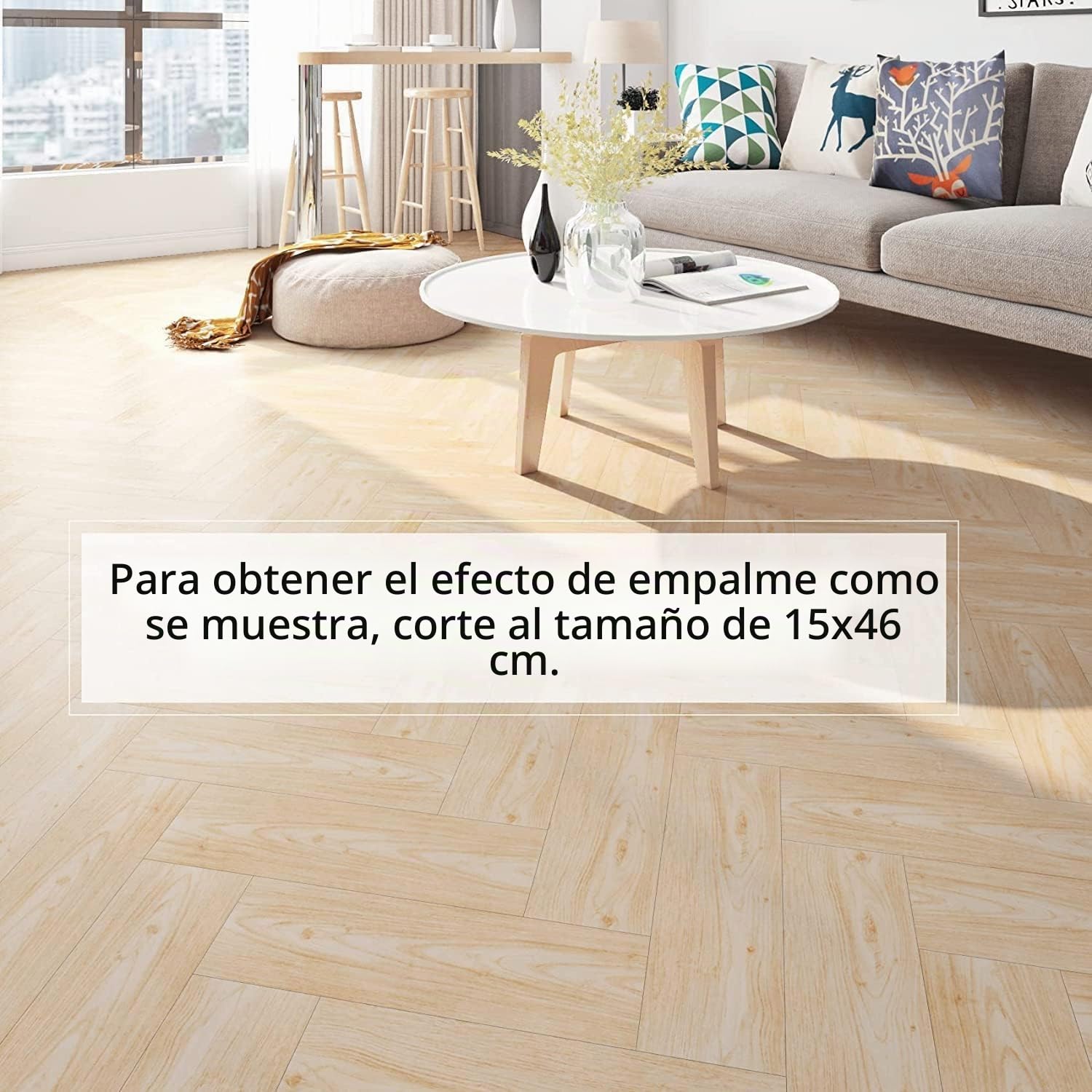 FunStick 30 Losetas Vinilo para Suelo Adhesivo Baño Habitación Beige 90×15CM Papel Suelo Madera Autoadhesivo Piso Vinilico Adhesivo Suelo Beige Pegatinas Decorativas para Azulejos de Cocina Suelos