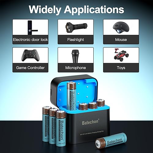 Miniatura 7 de Batería AA Litio Recargable, 12PCS 1.5V Batería AA