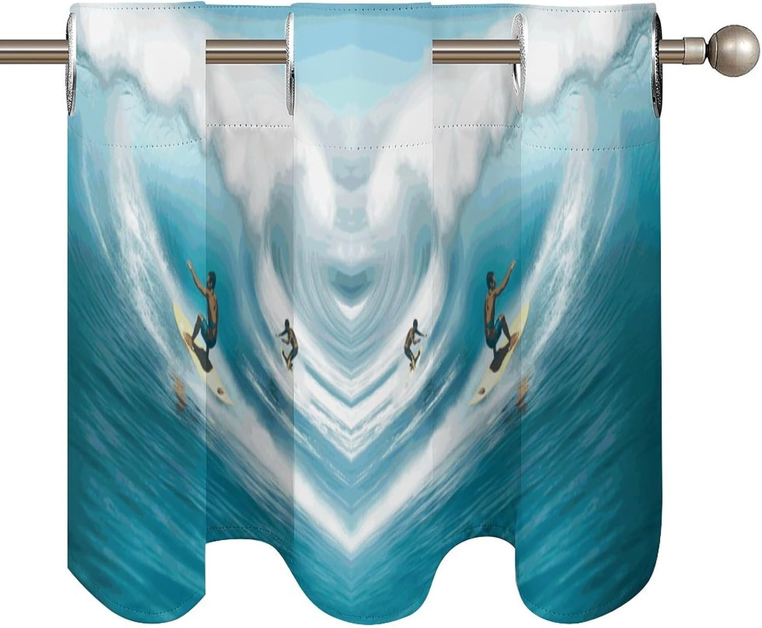 Small Window Curtains, Surfing Printed Mini Window Curtains Valance, Pocket Window Curtains are Suitable for Homes, Offices, Farmhouses, and Restaurants