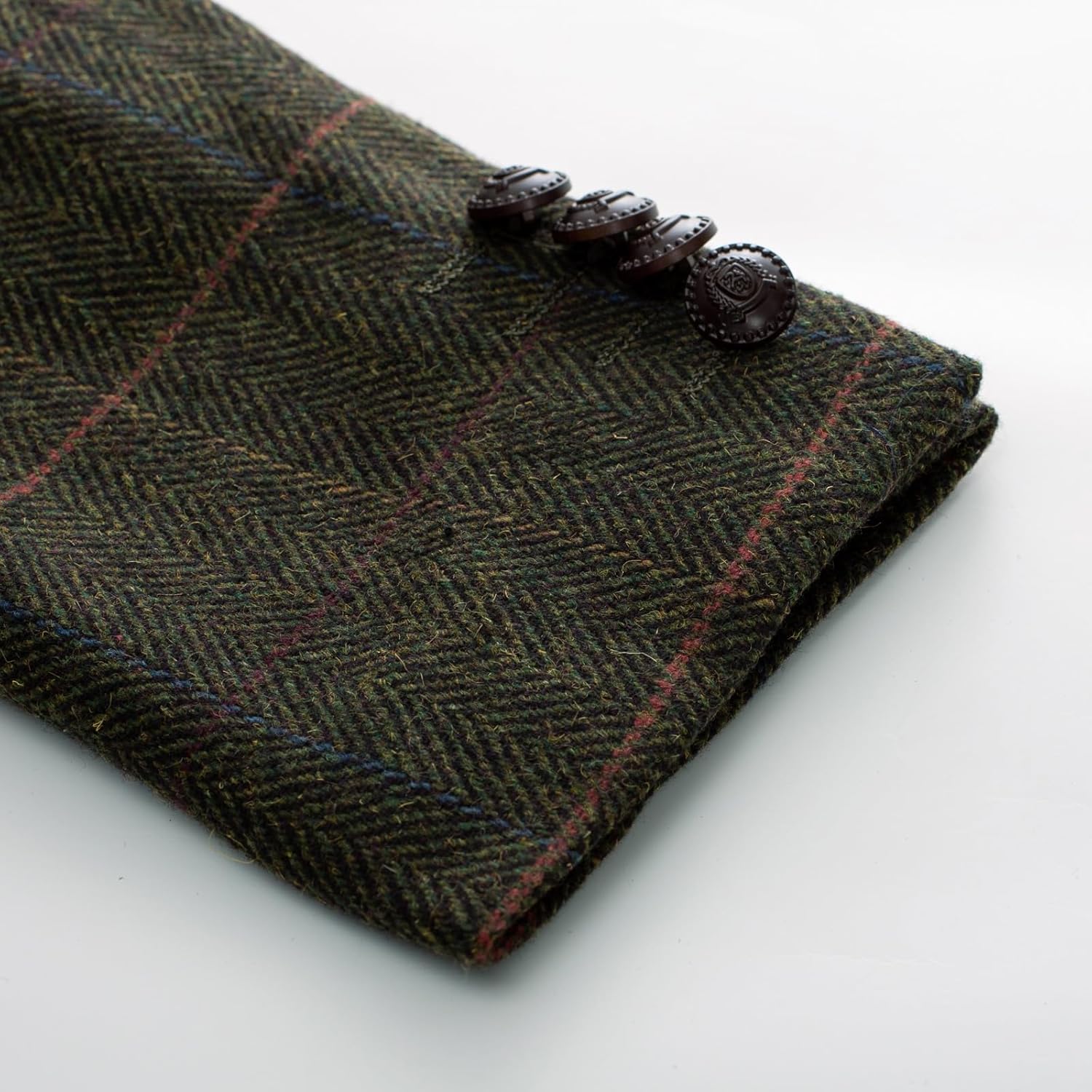 PJ PAUL JONES Men's Blazer Herringbone Tweed Sport Coats Two Button Wool Blend Formal Jacket - Image 5