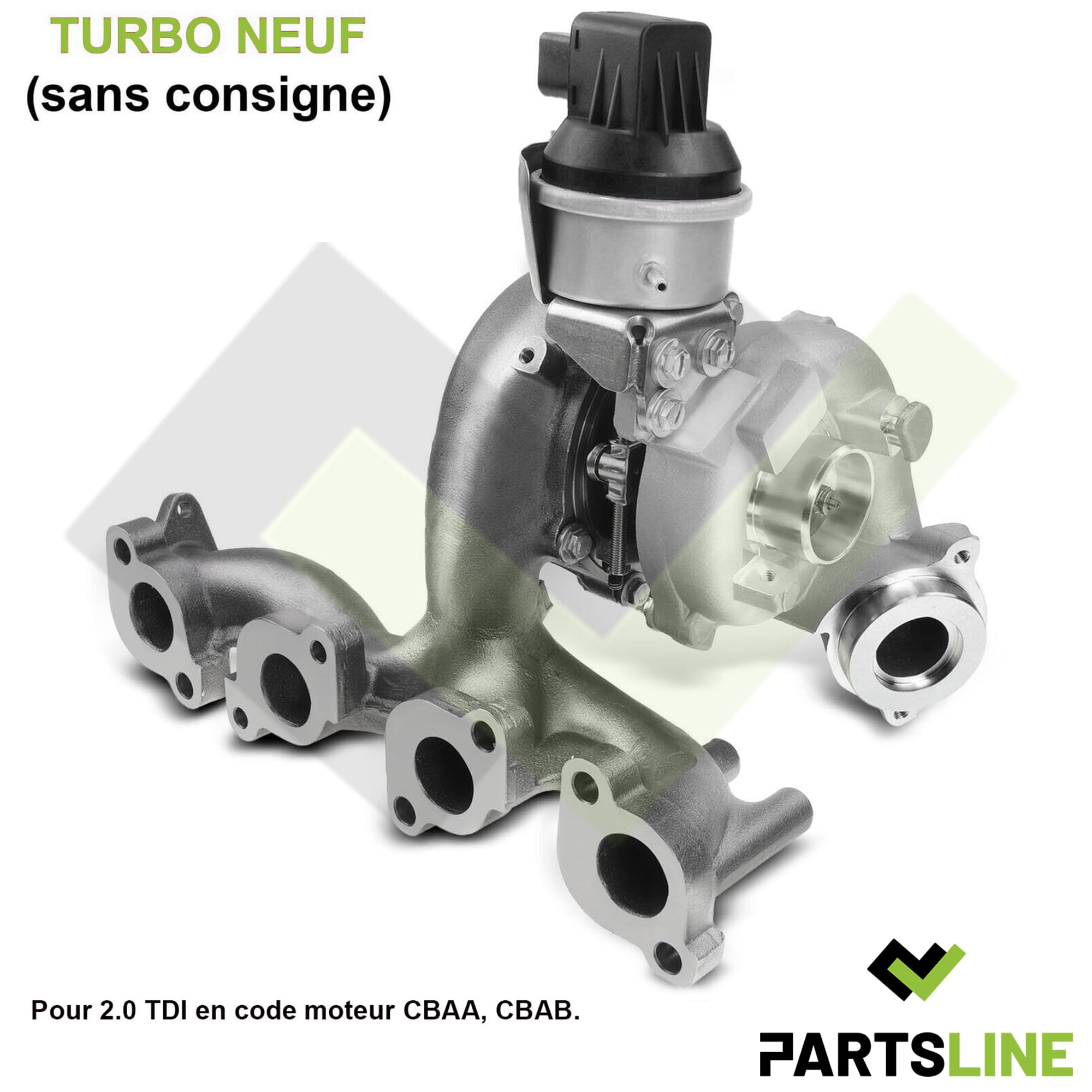 Partsline Turbocompresseur compatible avec A3 Yeti Eos Golf VI 2.0 TDI