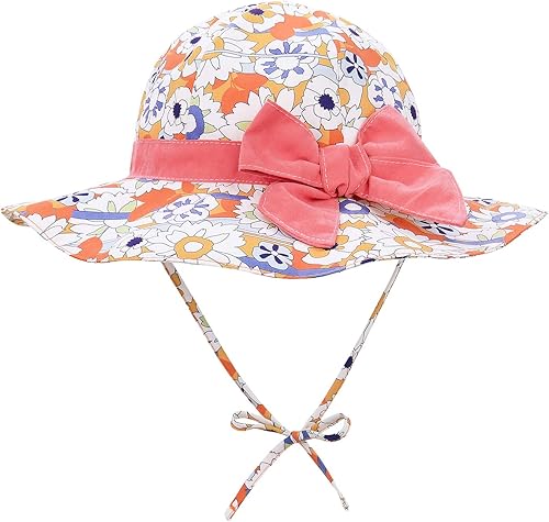 Sombrero de sol para bebé, sombrero de verano para bebé, sombrero de playa para niños, sombrero de playa UPF 50+ sombrero de ala ancha para niños y