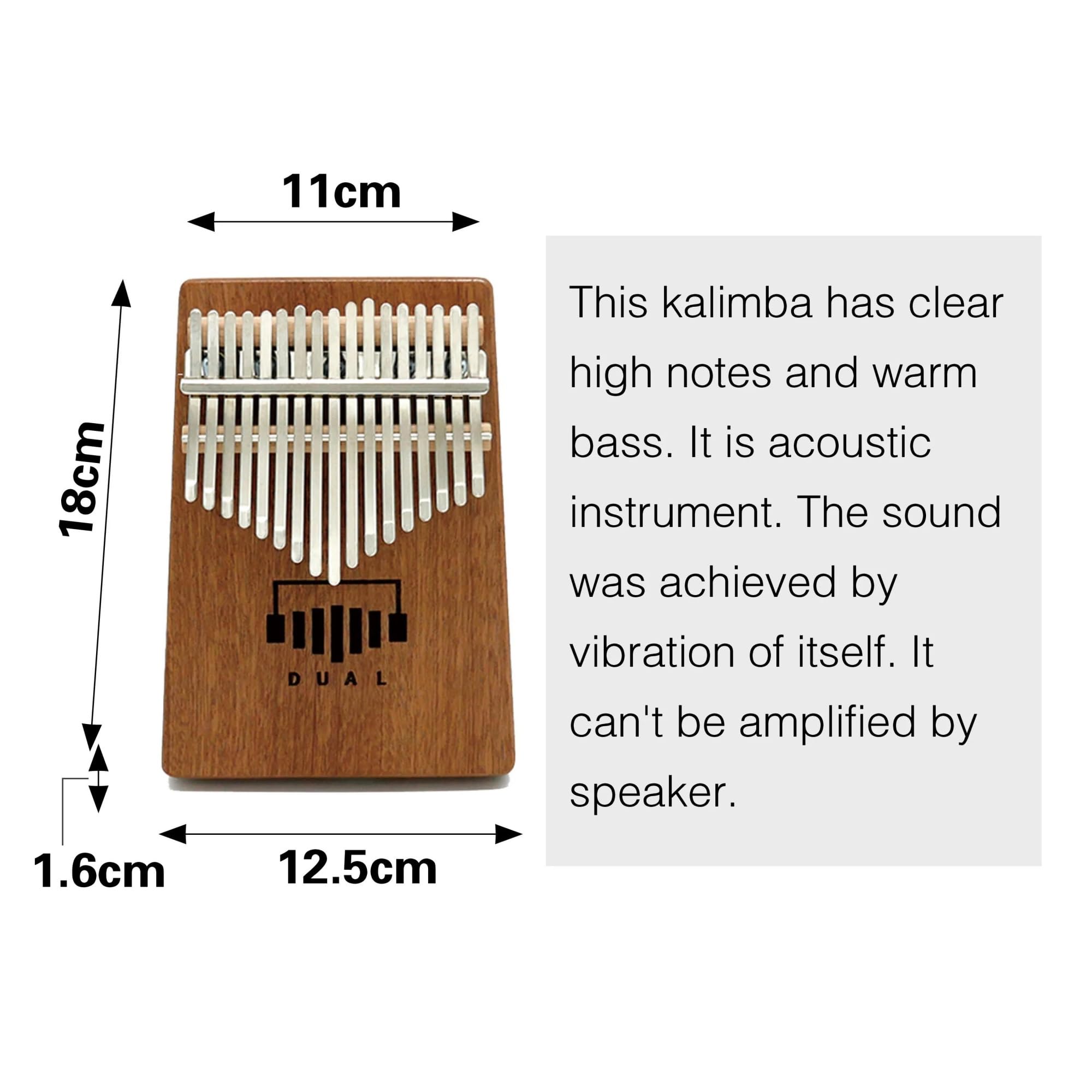 Kalimba Kalimba Cuerpo Acústico 17 Teclas Caja Kalimba De Madera Sapele Y Partituras Con Orificio De Sonido