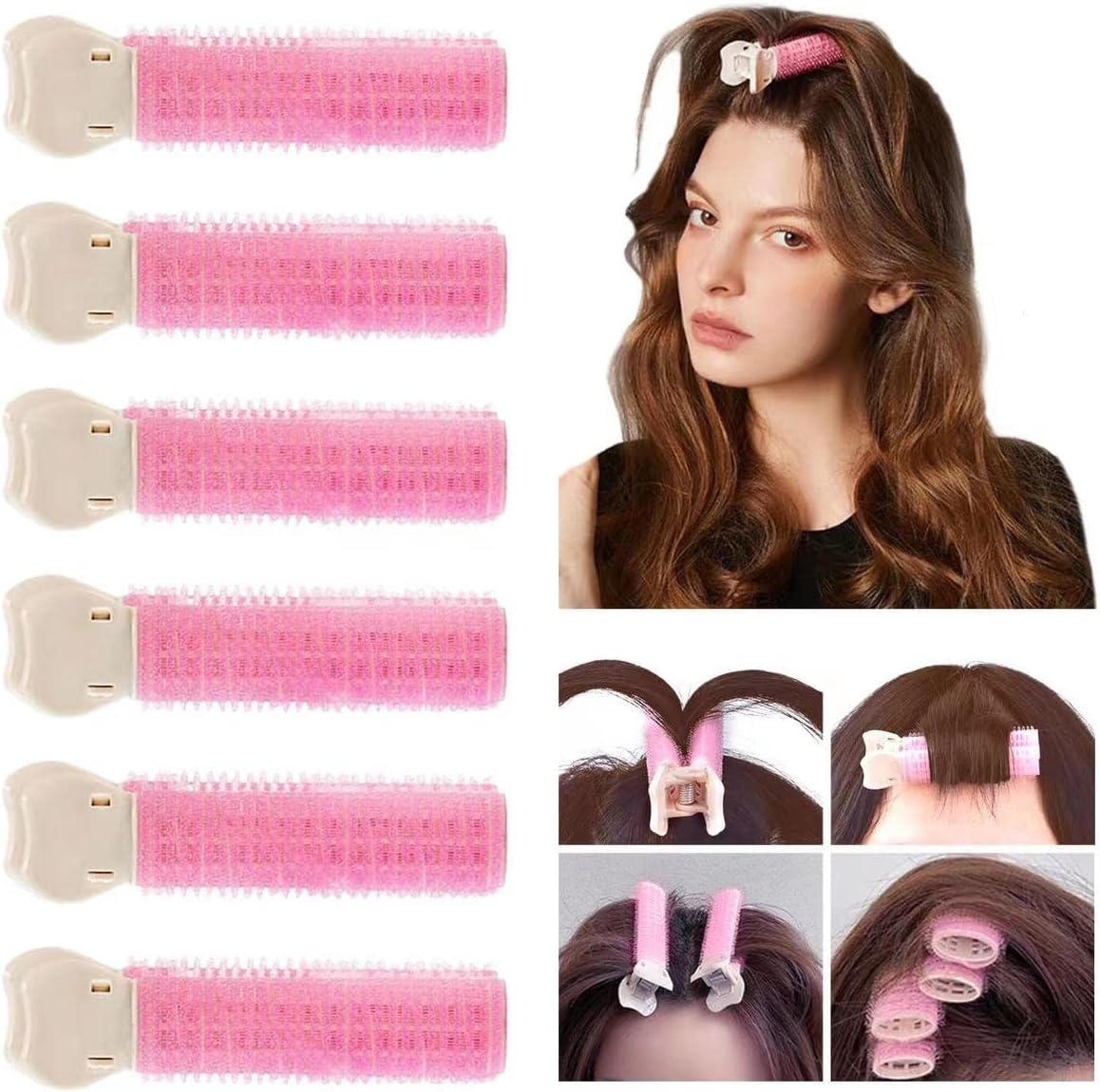 6 Pcs Hair Root Clips，Volumizing Hair Clips，volume clips for roots, Fluffy Hair Volumizer Clips,instant hair volumizing clips for women，DIY Hair Styling Tool (Pink)