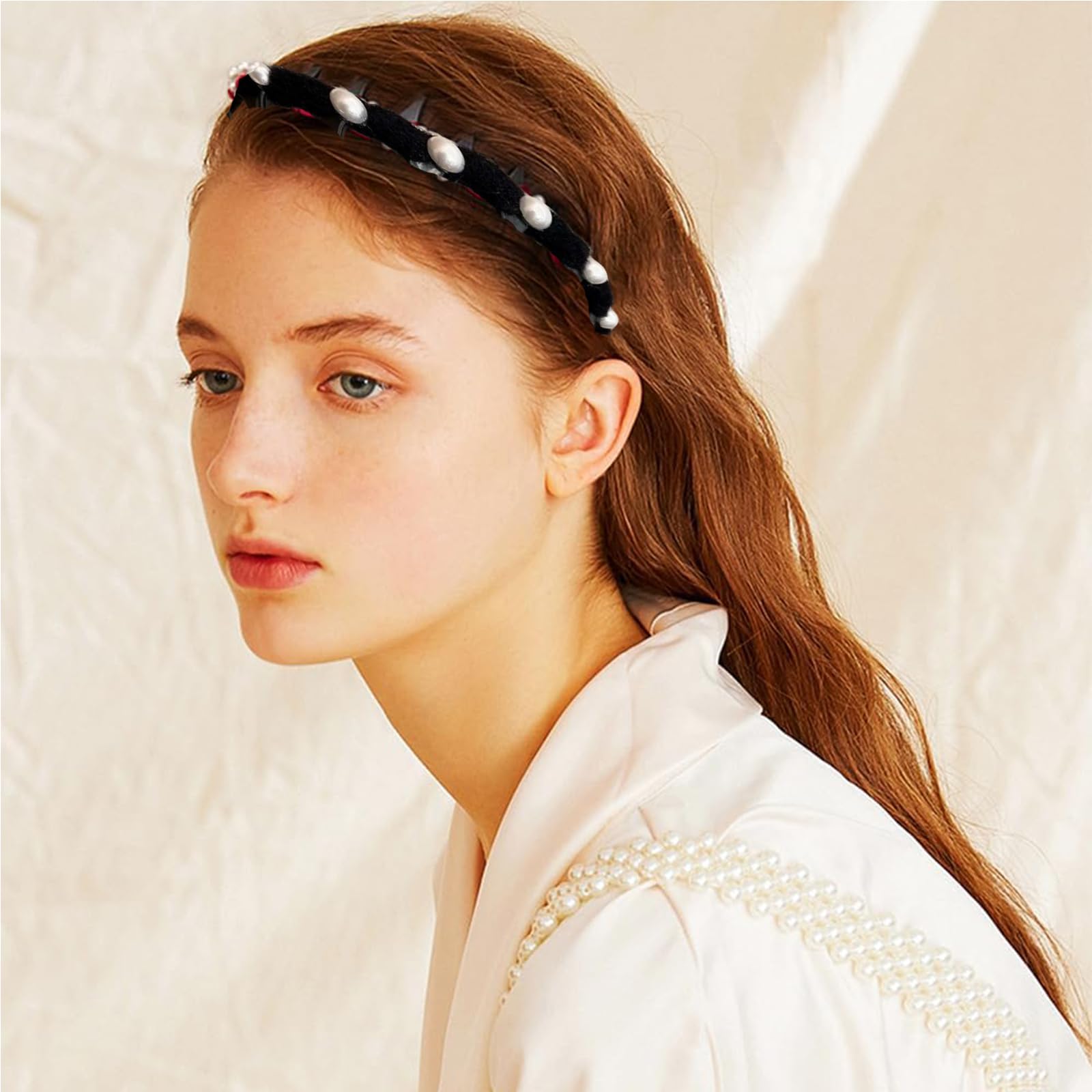 3PCS Vintage High Cranium Artificial Pearl Hairband - Image 2