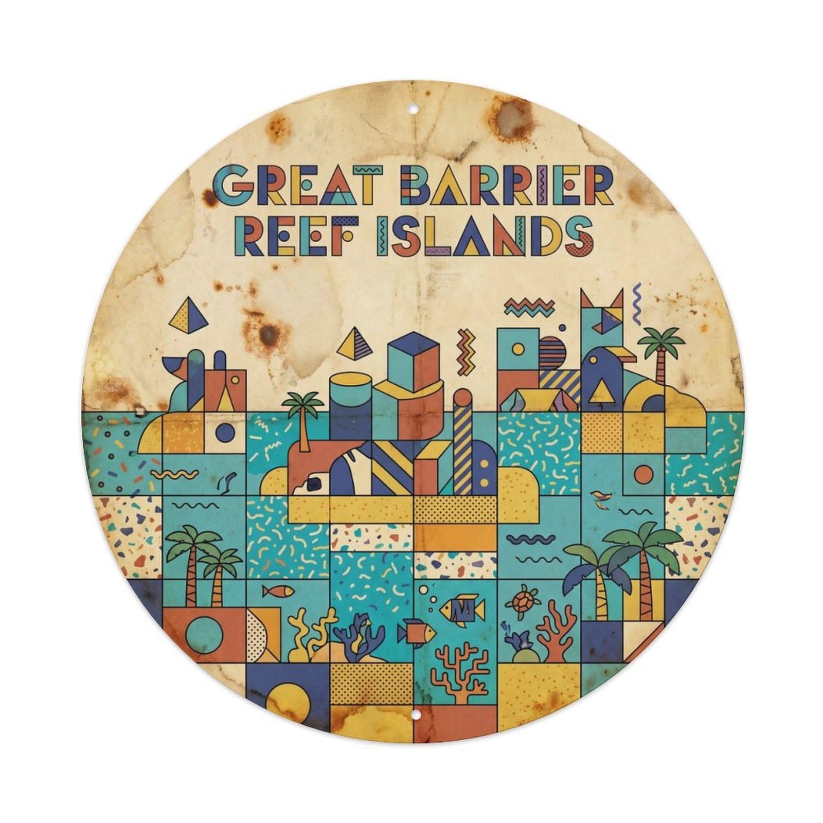 Island Travel Great Barrier Reef Islands Cairns Oceania Metal Tin Sign