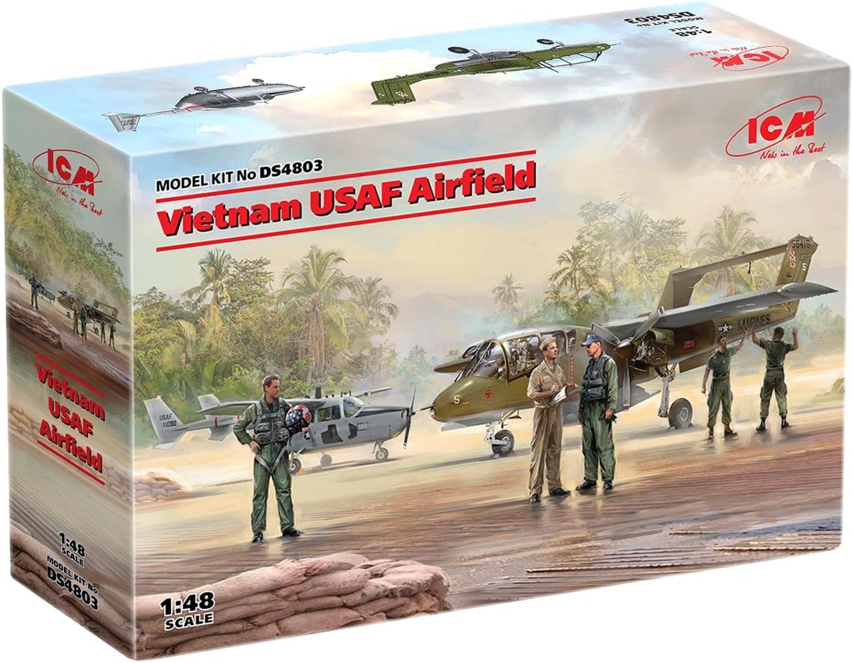 ICM DS4803 - Plastic Military Plane Vietnam USAF Airfield Plastic Airplane Model kit - Scale 1:48
